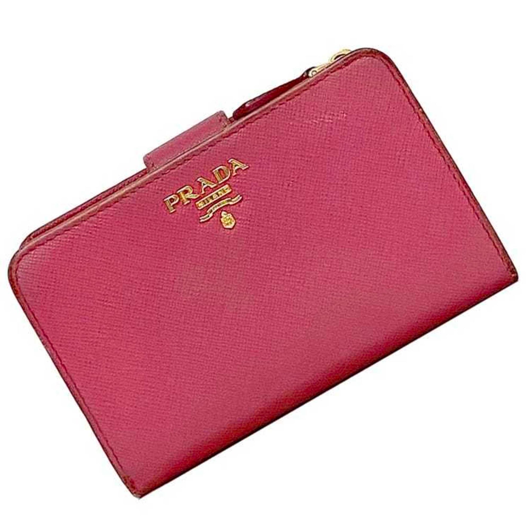 Prada Bi-fold Wallet ec-22190 Pink 1ML225 Saffiano Leather 230 A PRADA Compact Women's