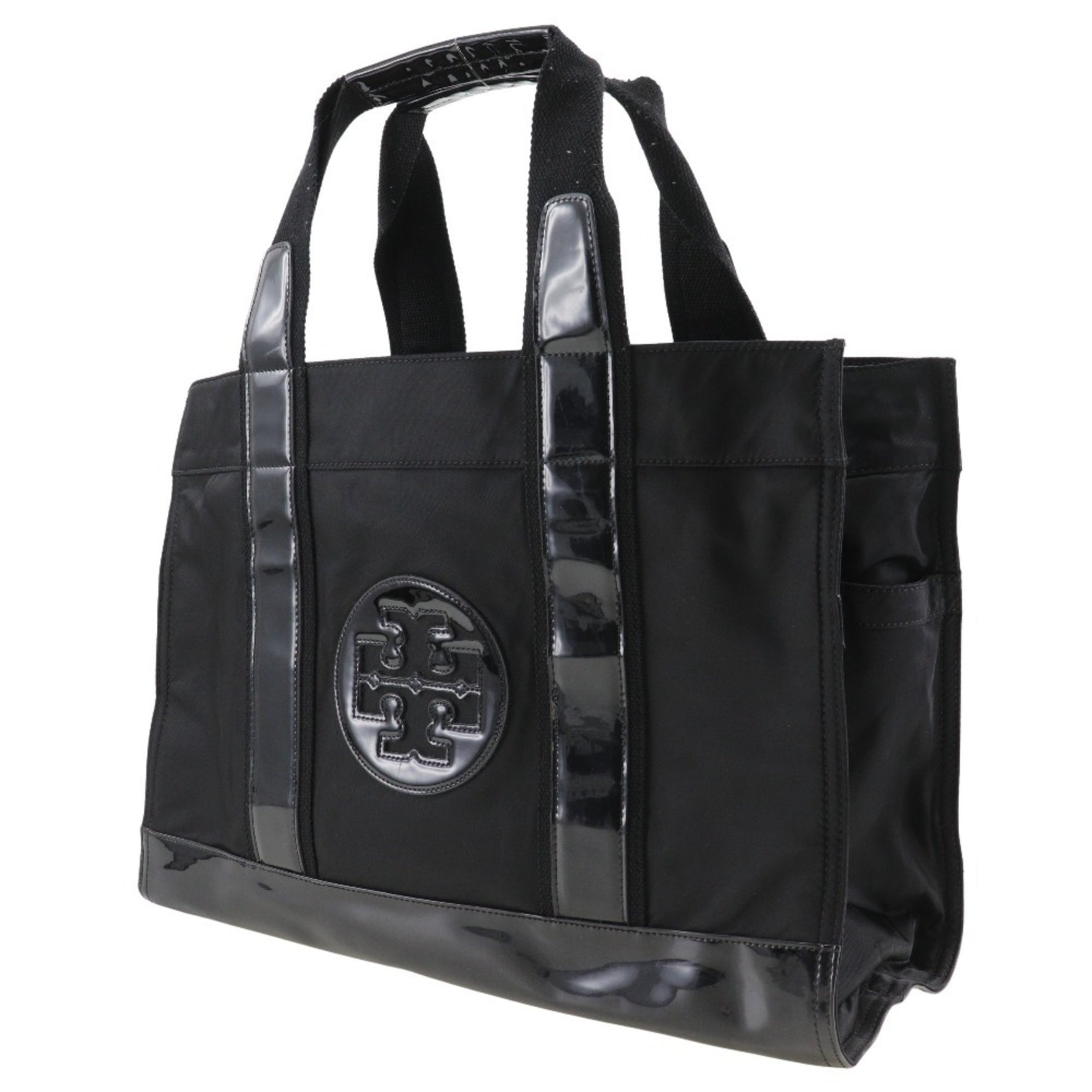 Tory Burch Tote Bag Handbag Nylon x Patent Leather