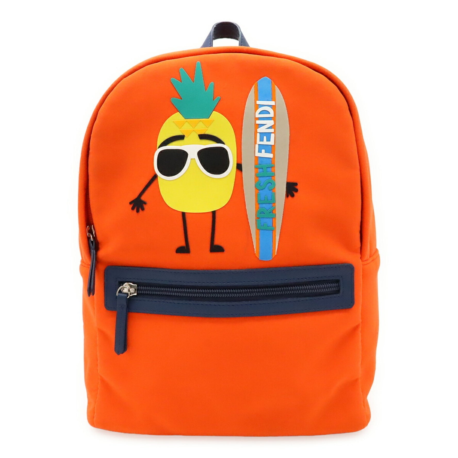 FENDI FRESH Pineapple Backpack in Orange, Neoprene and Leather