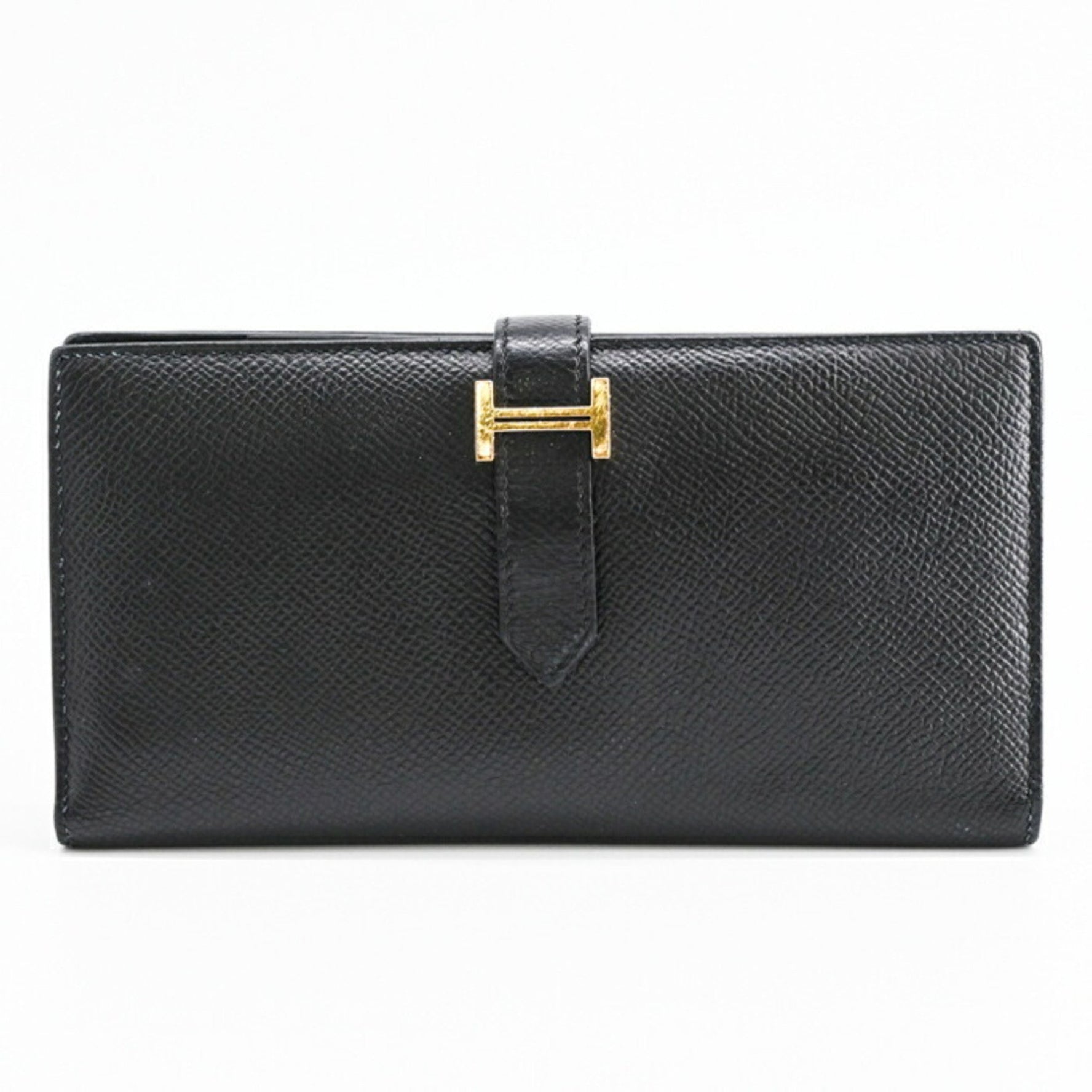 HERMES Bearn Soufflet Long Wallet in Epsom Leather, #Y