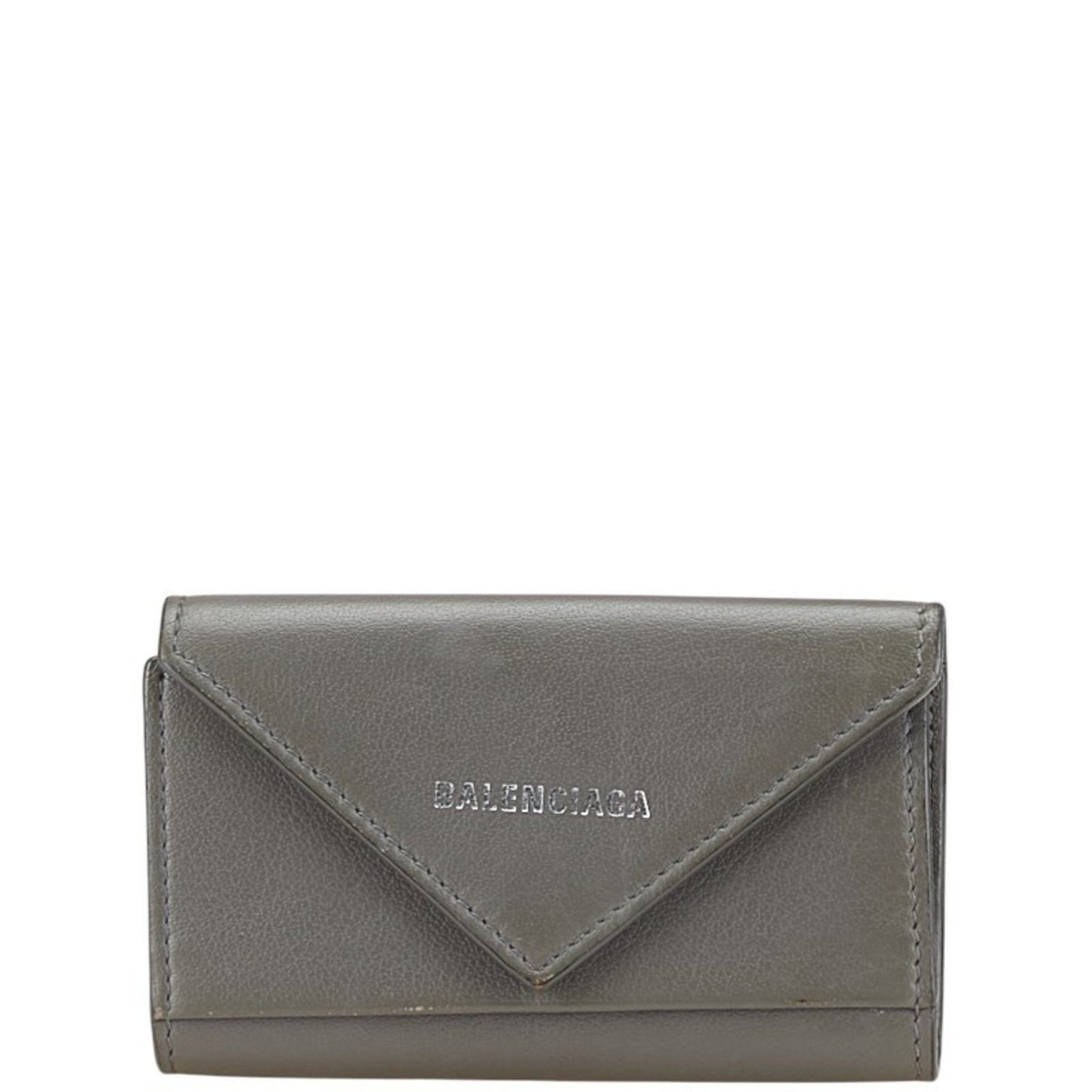 Balenciaga key case, grey leather