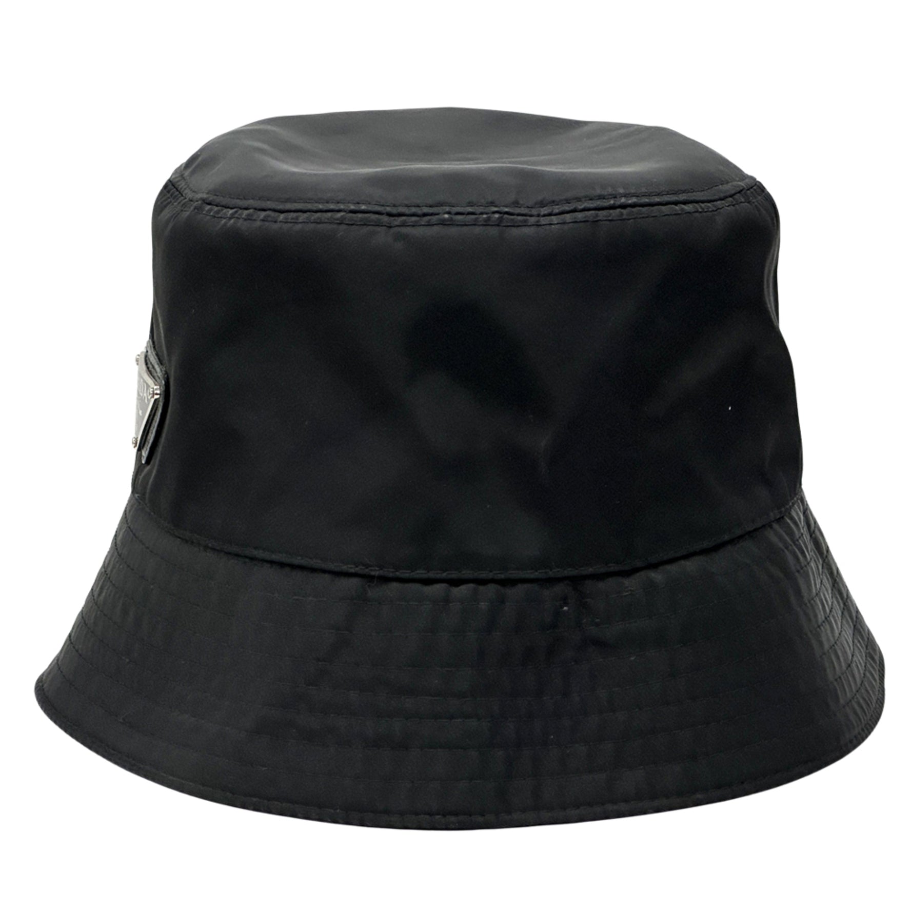Prada Hat Men's Brand Nylon Bucket M Tessuto Triangle Logo Plain Simple