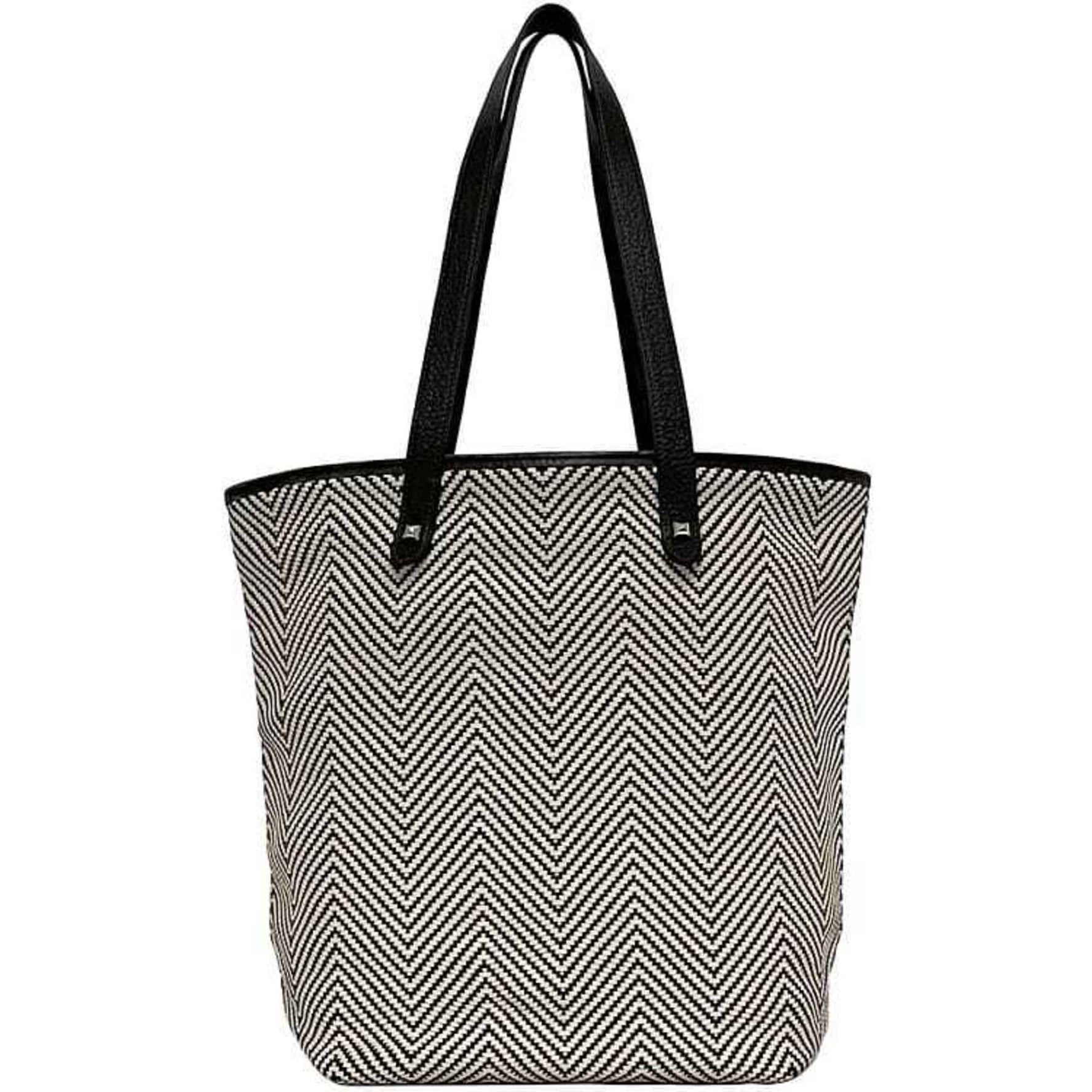 Hermes Tote Bag Chennai MM Brown White Polyester Leather Women Men Canvas