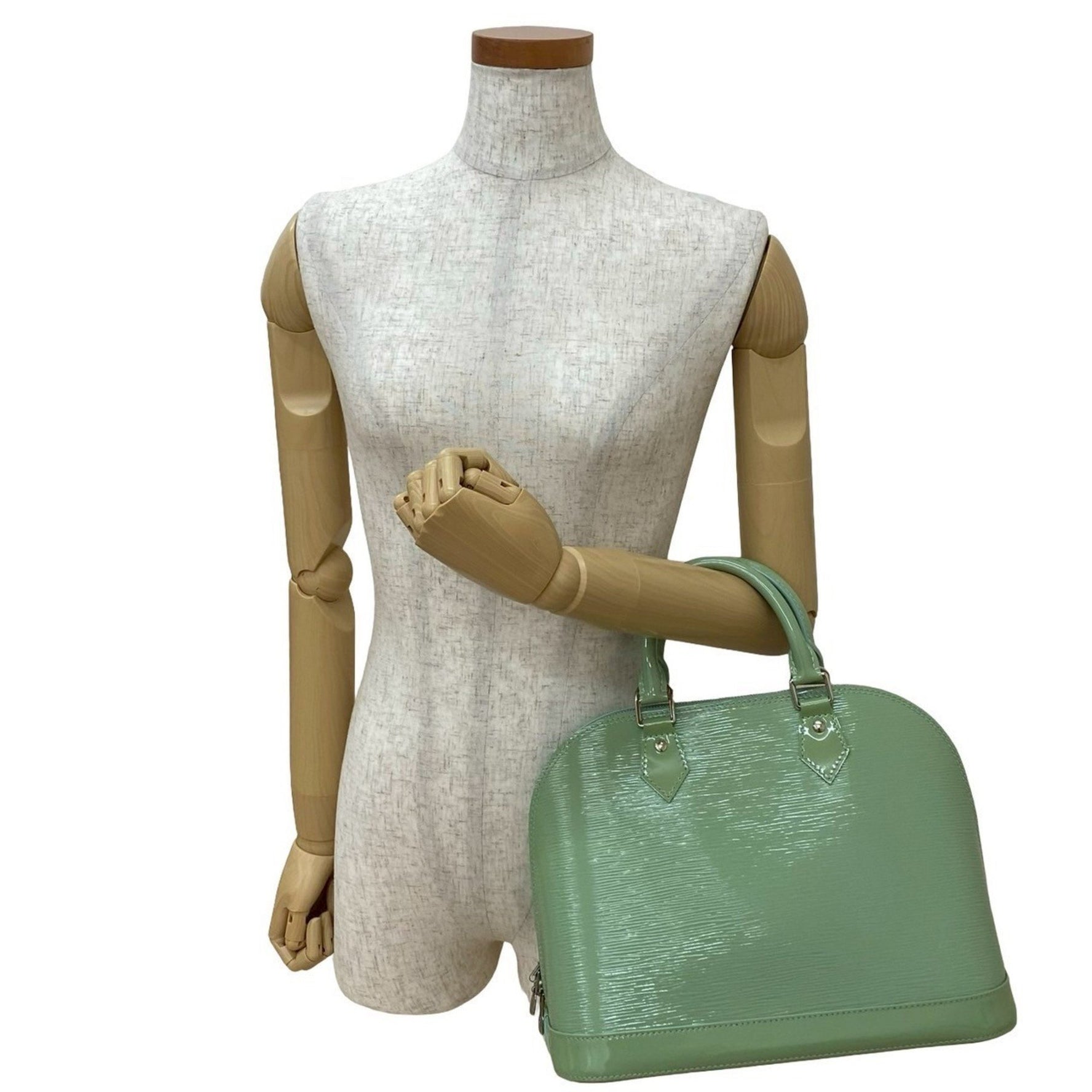 Louis Vuitton Alma PM Epi Patent Leather Handbag/Boston Bag, Amande Electric