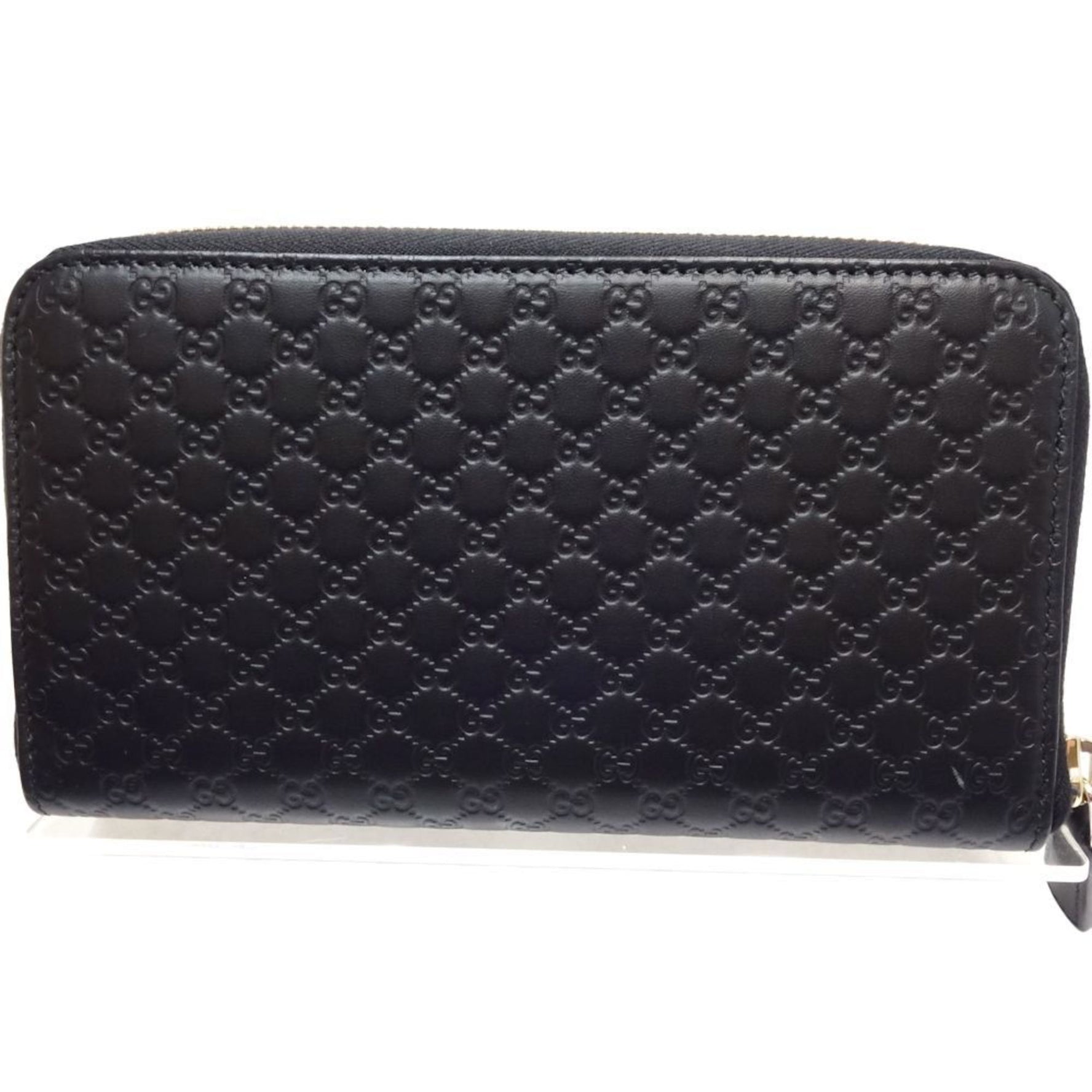 GUCCI Round Zipper Micro Guccisima Long Wallet Leather Outlet
