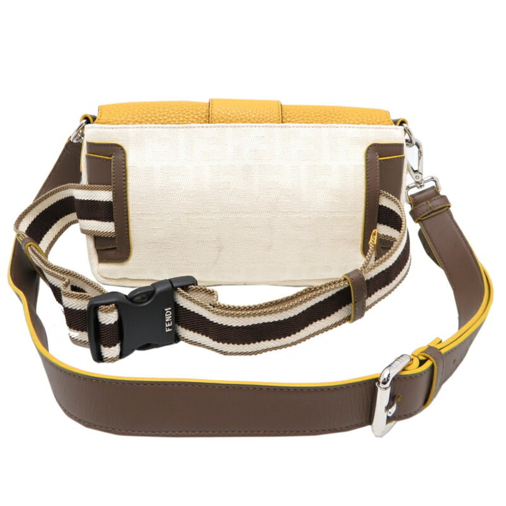 Fendi Bucket Shoulder Bag Canvas Dark Yellow