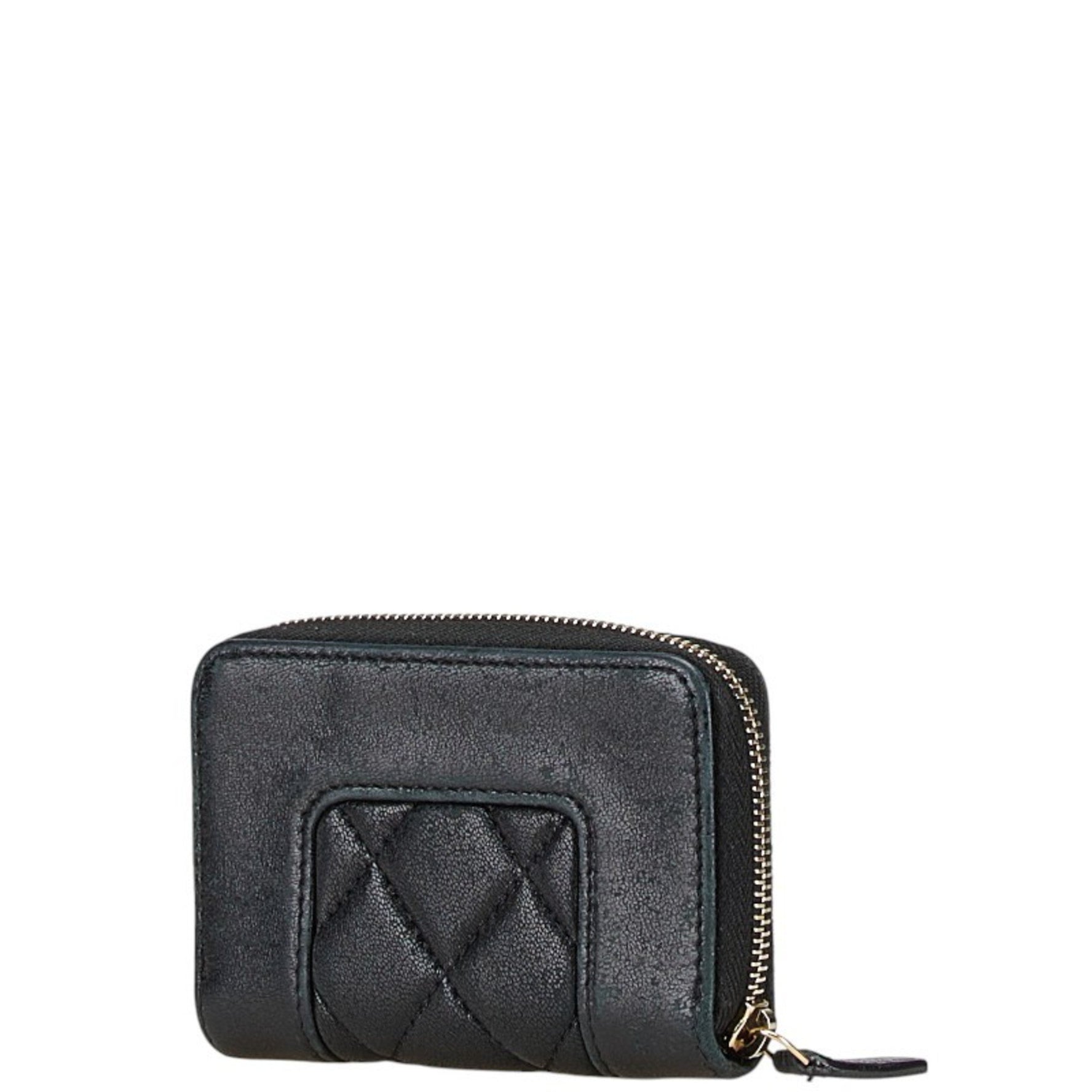 CHANEL Coco Mark Turnlock Matelasse Zipper Coin Purse Case Lambskin