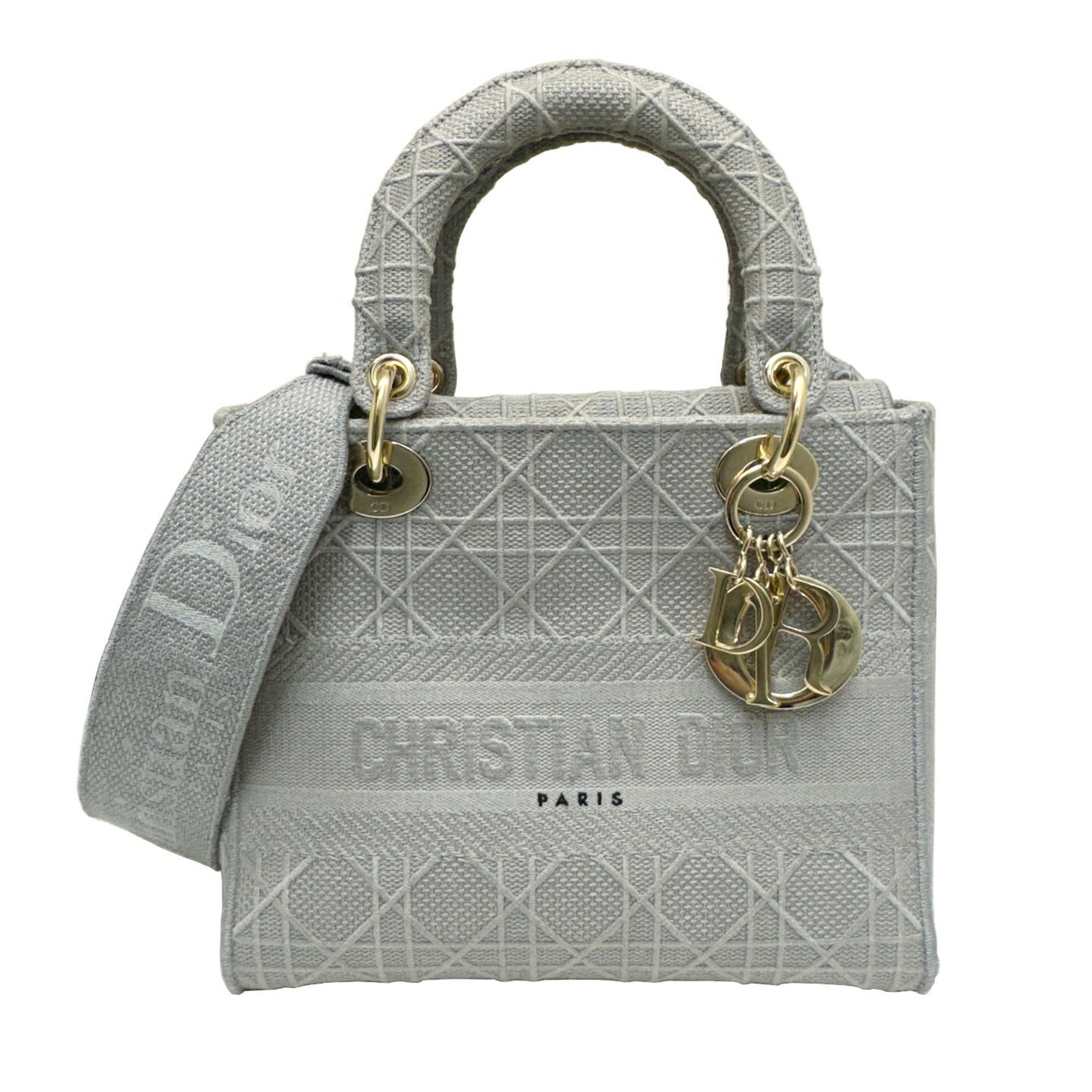 Christian Dior LADY D-LITE Medium Bag Cannage Embroidery Embroidered Shoulder Handbag