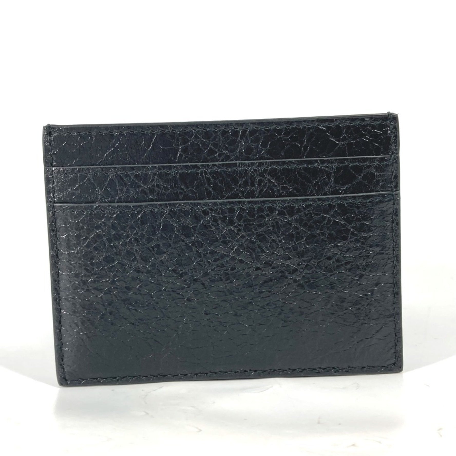 BALENCIAGA BB Business Card Holder Pass Case Holder/Card Leather