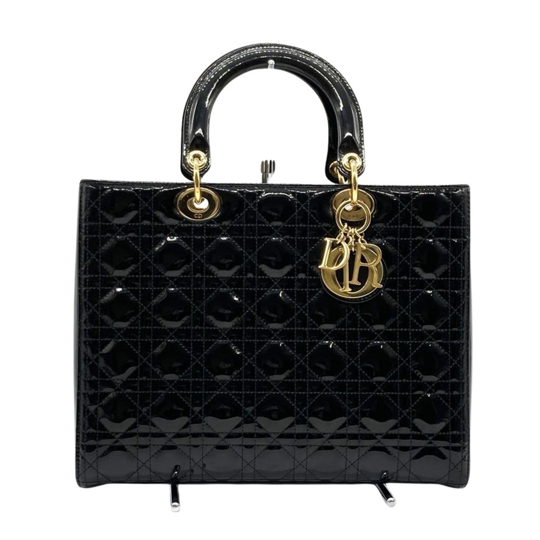 Christian Dior Dior Lady Large Cannage Handbag in Patent Leather