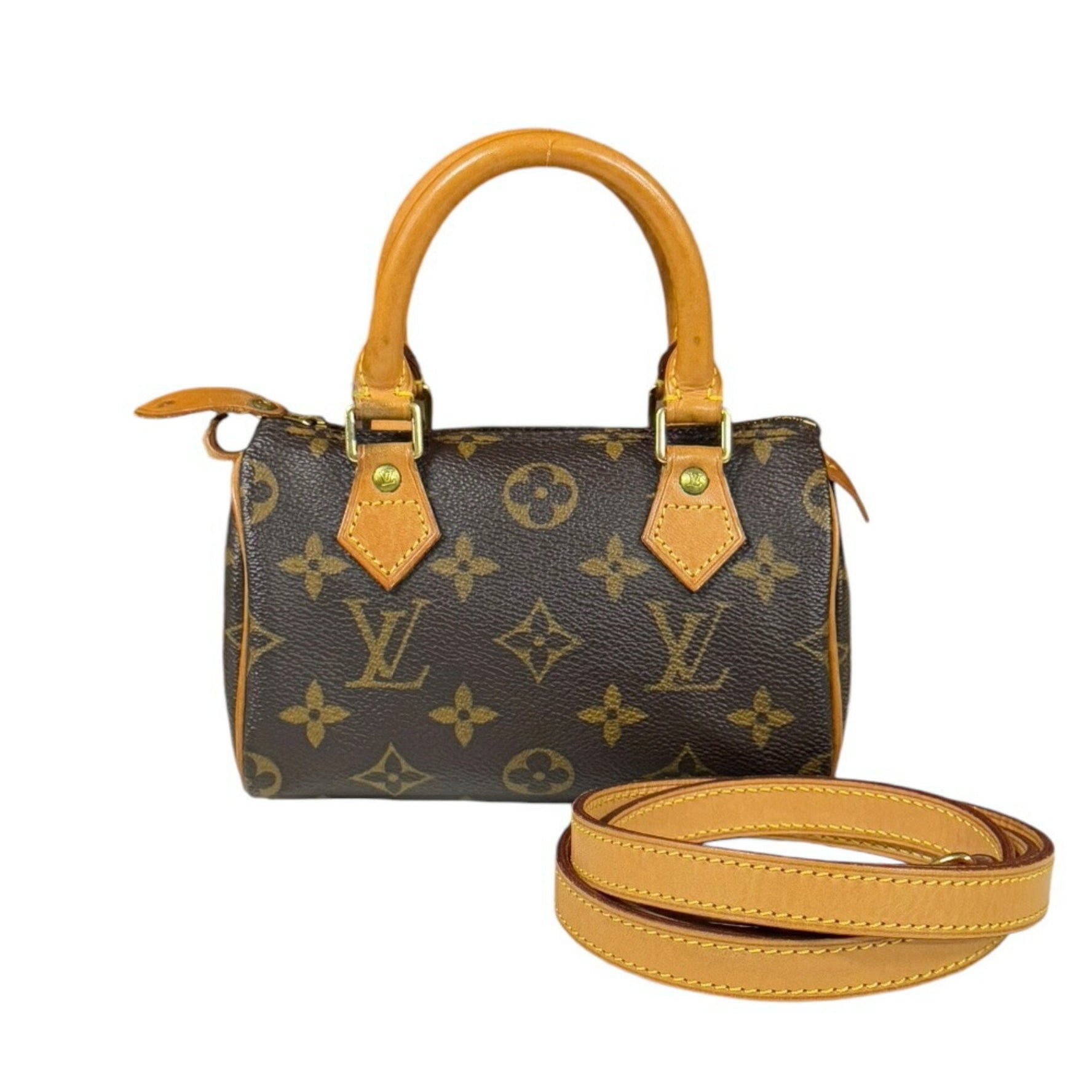 Louis Vuitton Speedy Monogram Shoulder Bag Canvas Brown