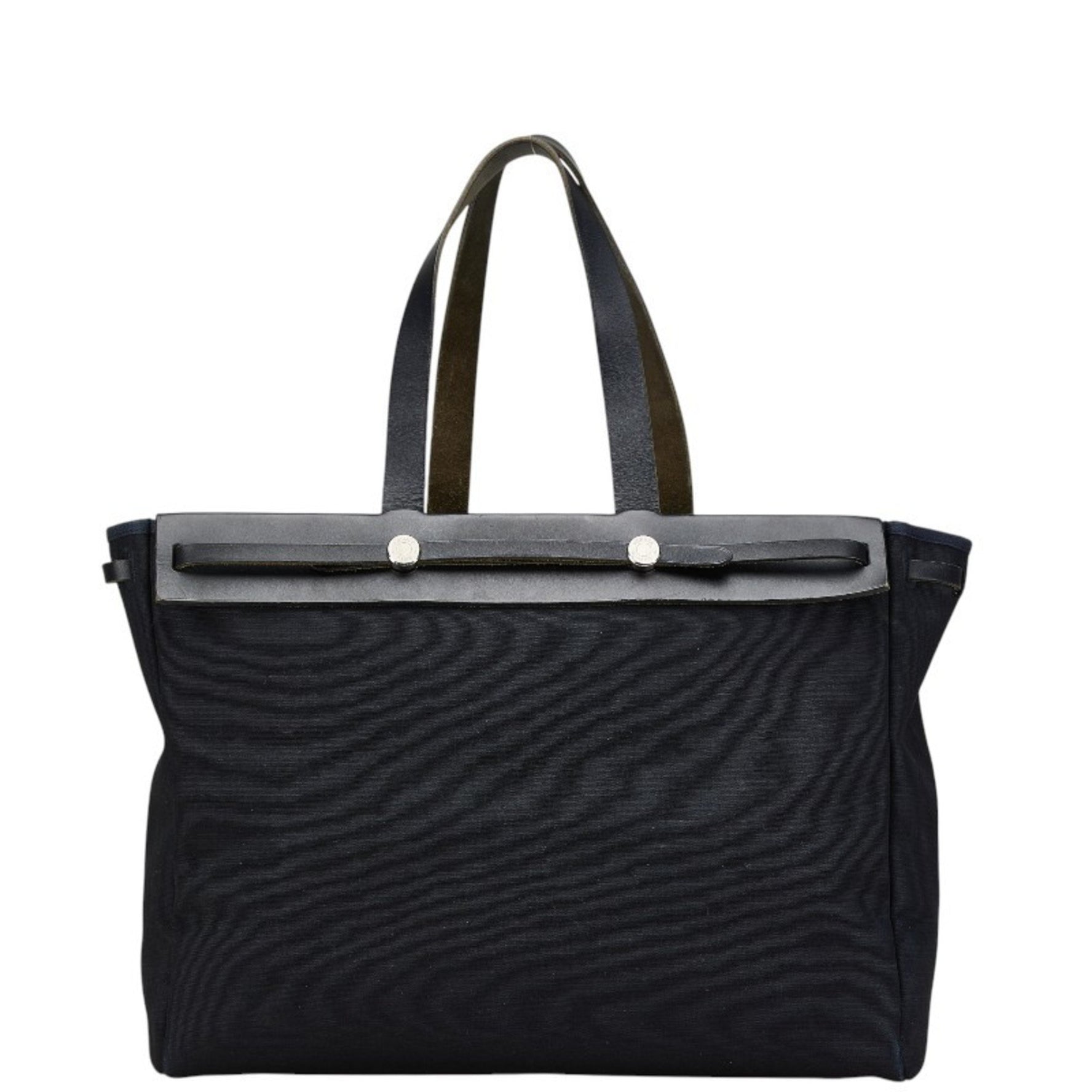 Hermes Airbag Cabas GM Handbag Tote Bag Toile Officier Leather