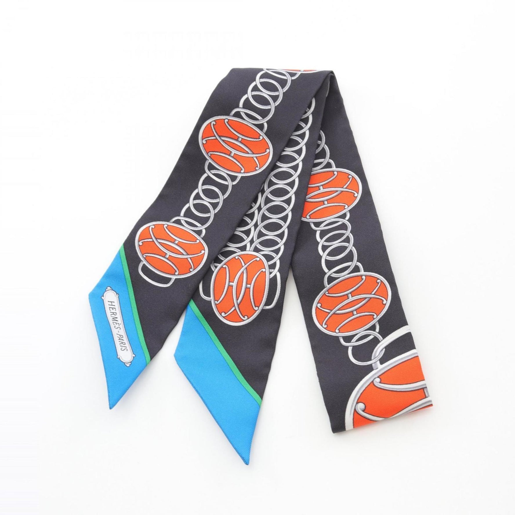 Hermes Twilly LIFT PROFILE Scarf Silk Black Multicolor
