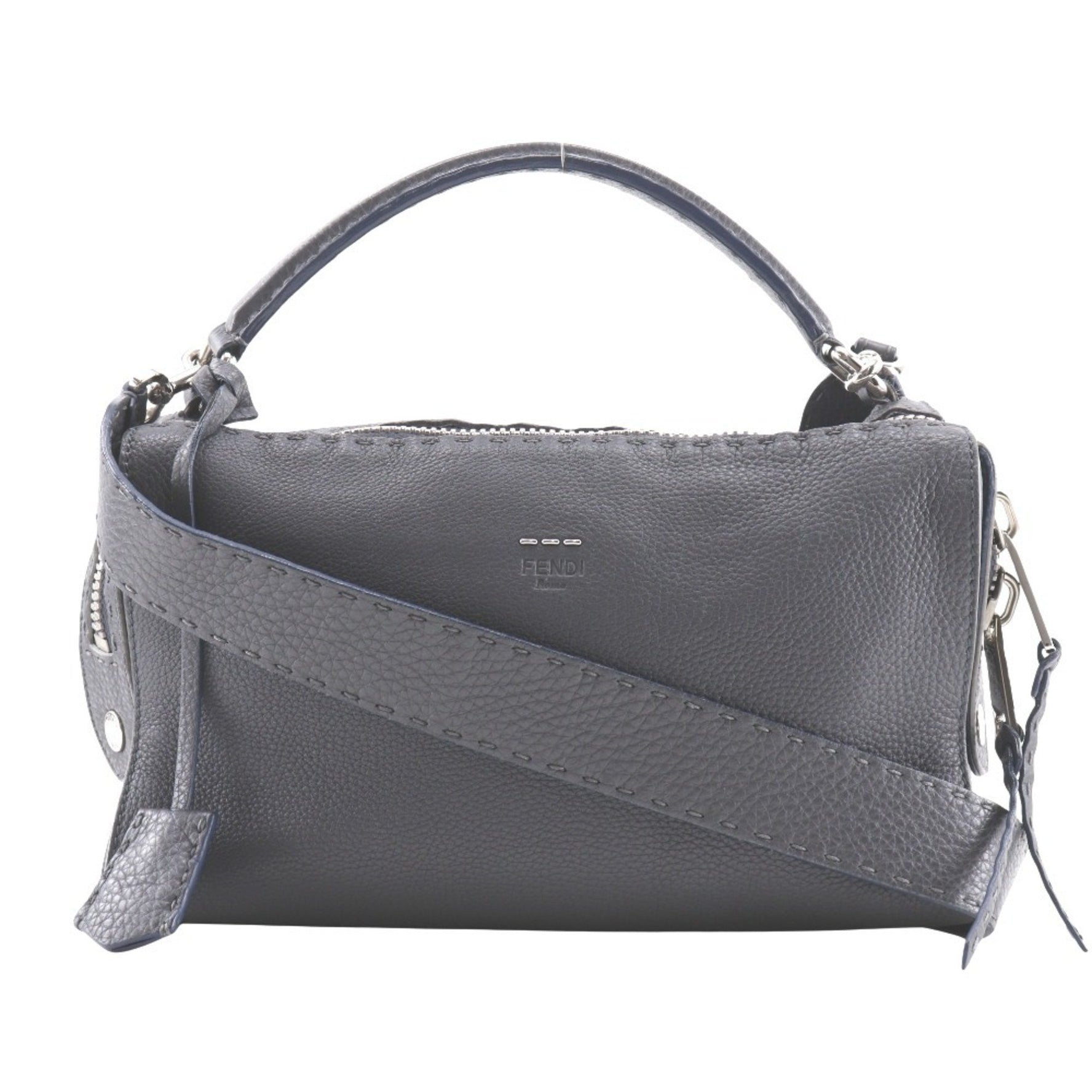 FENDI Celeria Ray handbag shoulder bag calfskin grey double
