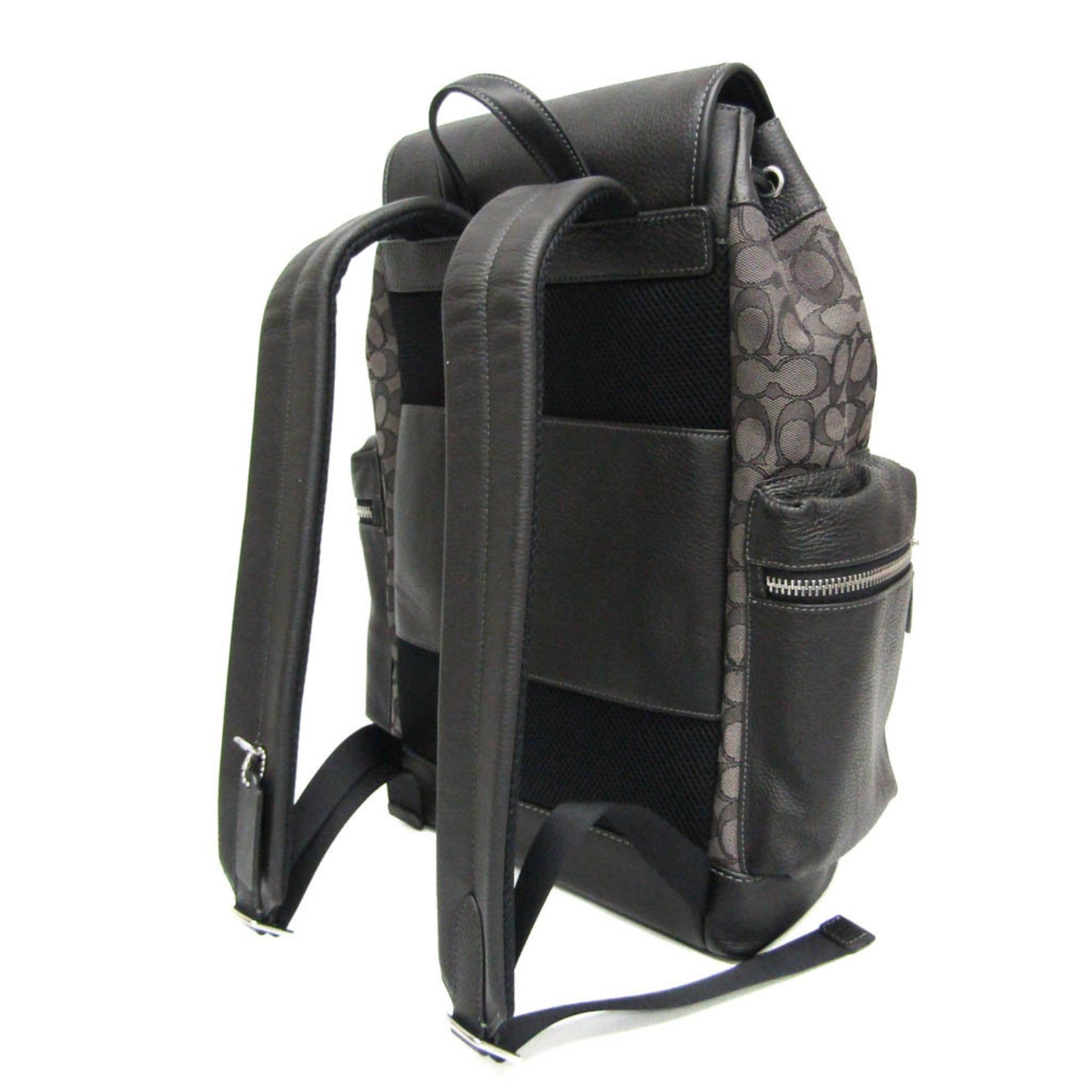 Coach Signature Leather,PVC Backpack Black,Gray