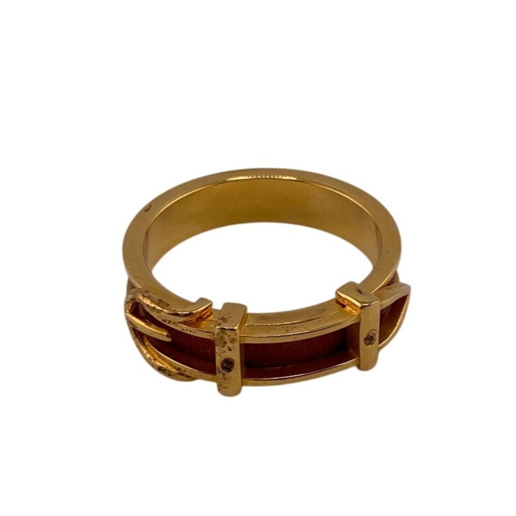 HERMES Santur Scarf Ring Belt Motif Orange Unisex