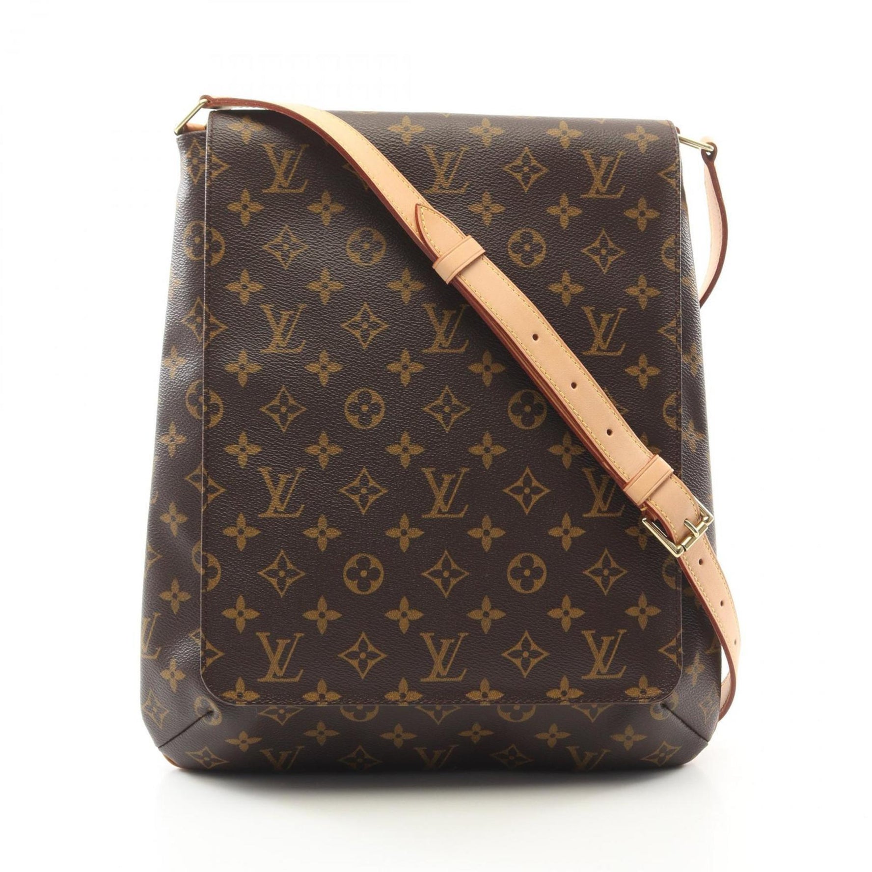 Louis Vuitton Musette Monogram Shoulder Bag Coated Canvas Leather Brown Bags