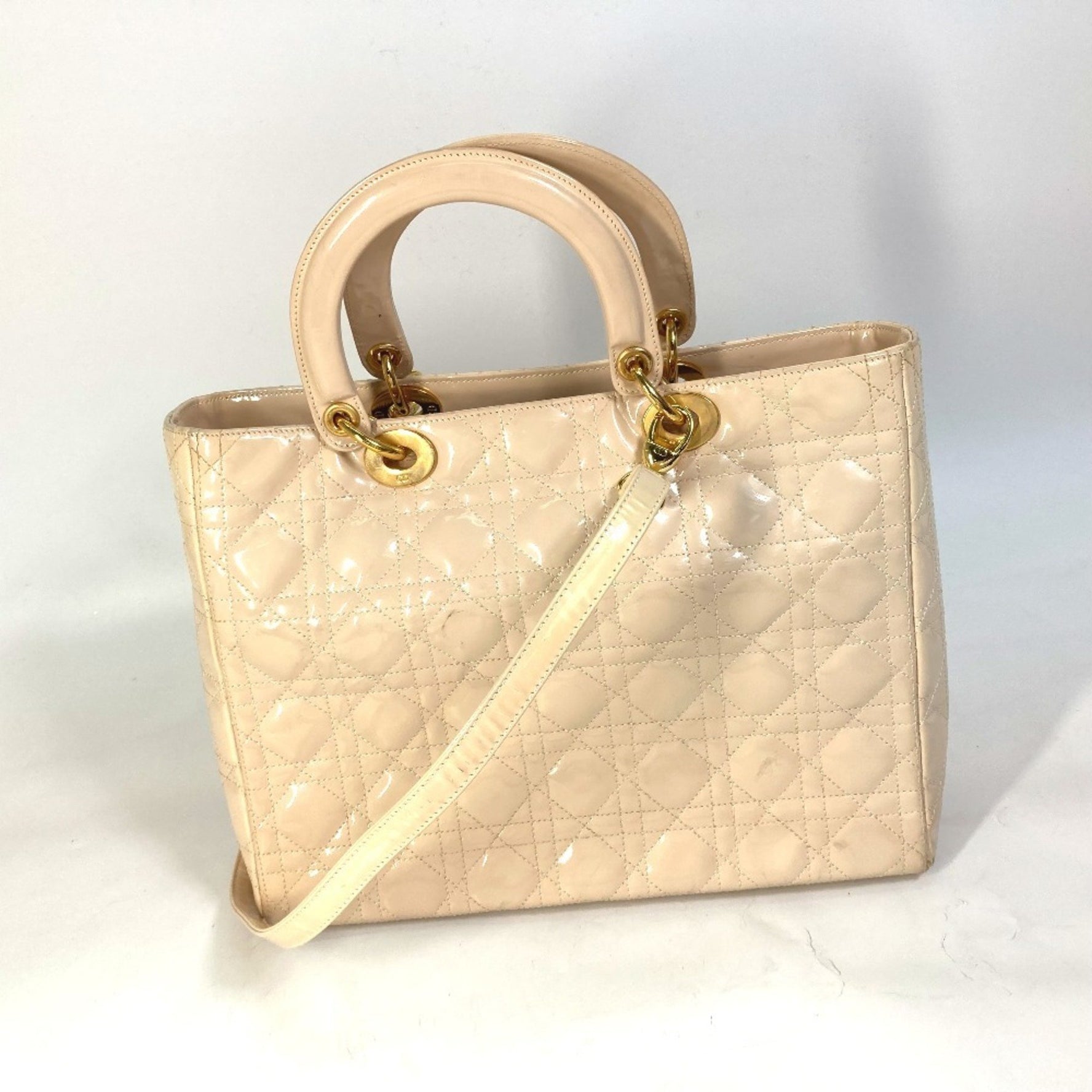 Christian Dior Dior Lady Cannage Shoulder/Handbag in Patent Leather