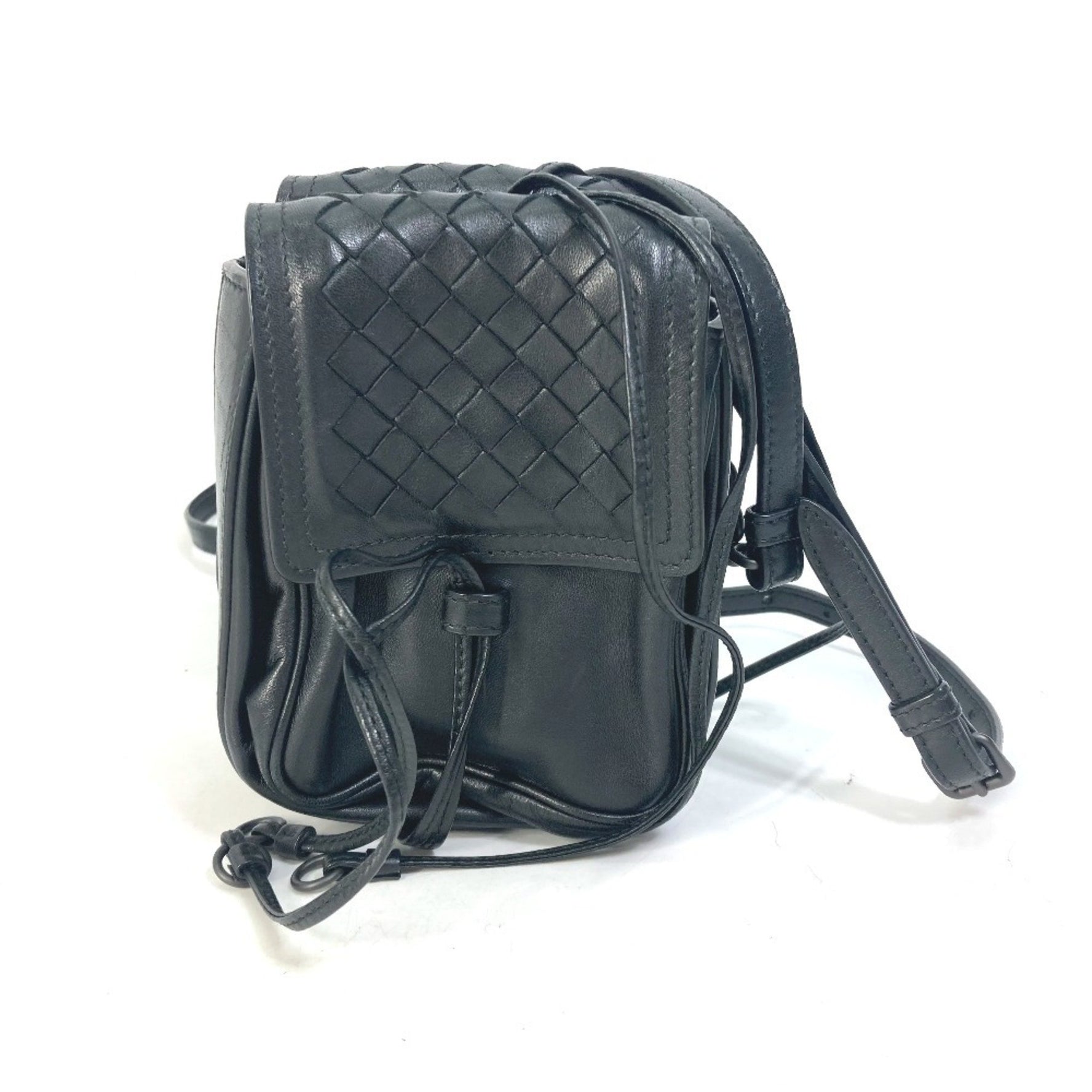 BOTTEGA VENETA Intrecciato Pochette Double Pouch Shoulder Bag in Leather