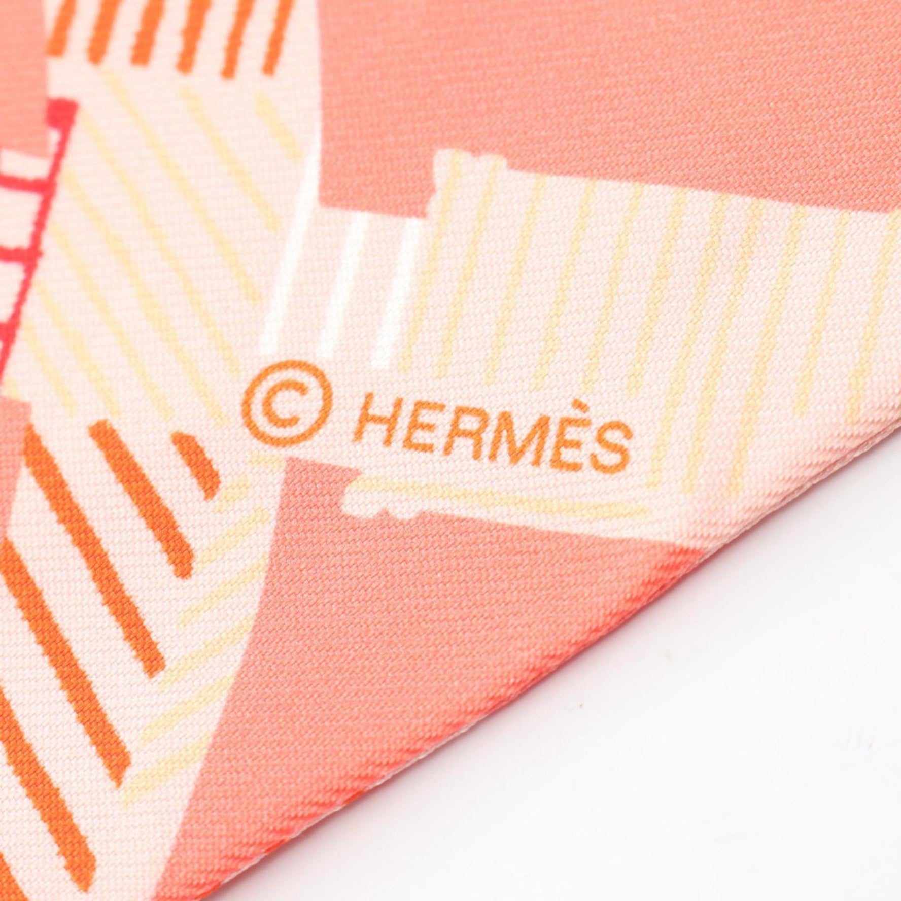 Hermes Hermès Twilly CAVALCADOUR MORNING Silk Scarf in Multicolored Pink