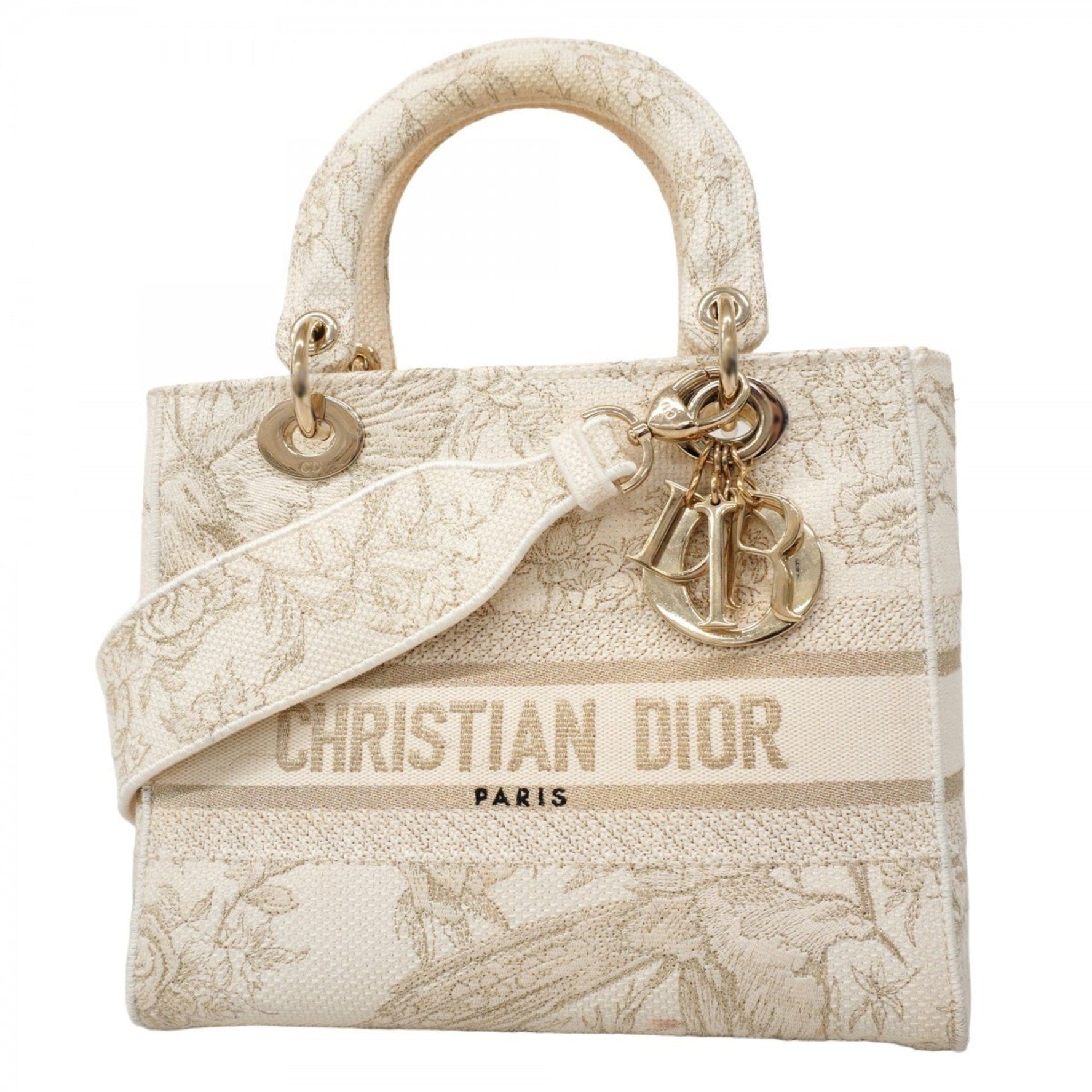 Christian Dior Lady Dee-Lite Canvas Handbag in and Champagne, a Bag