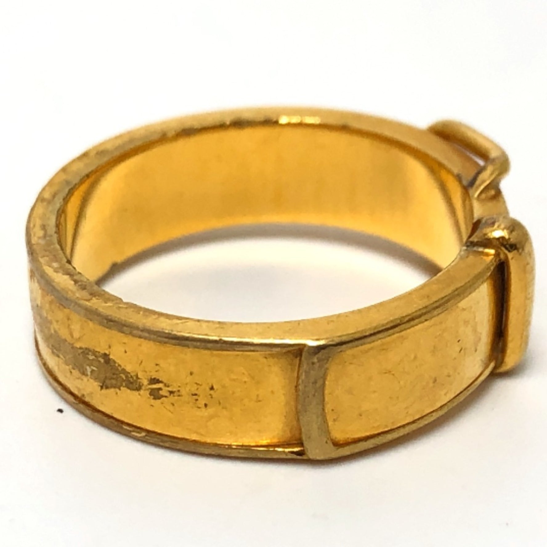 HERMES Belt Motif Accessory Scarf Ring Metal