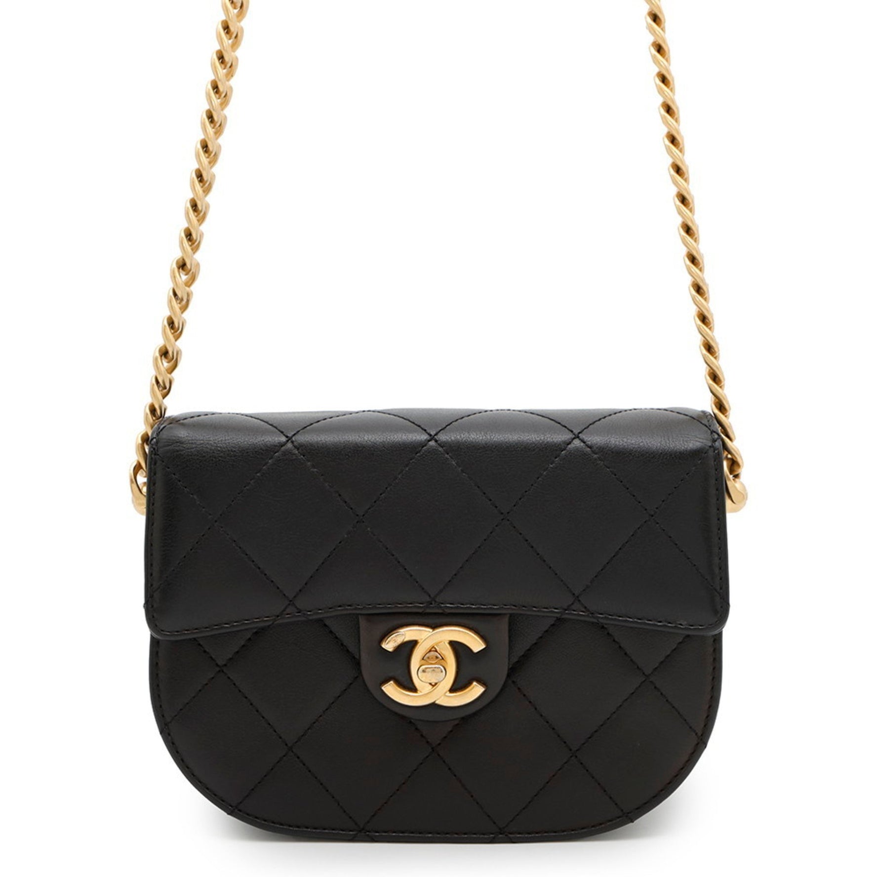 Chanel Chain Shoulder Bag with Coco Mark and Matelasse Lambskin