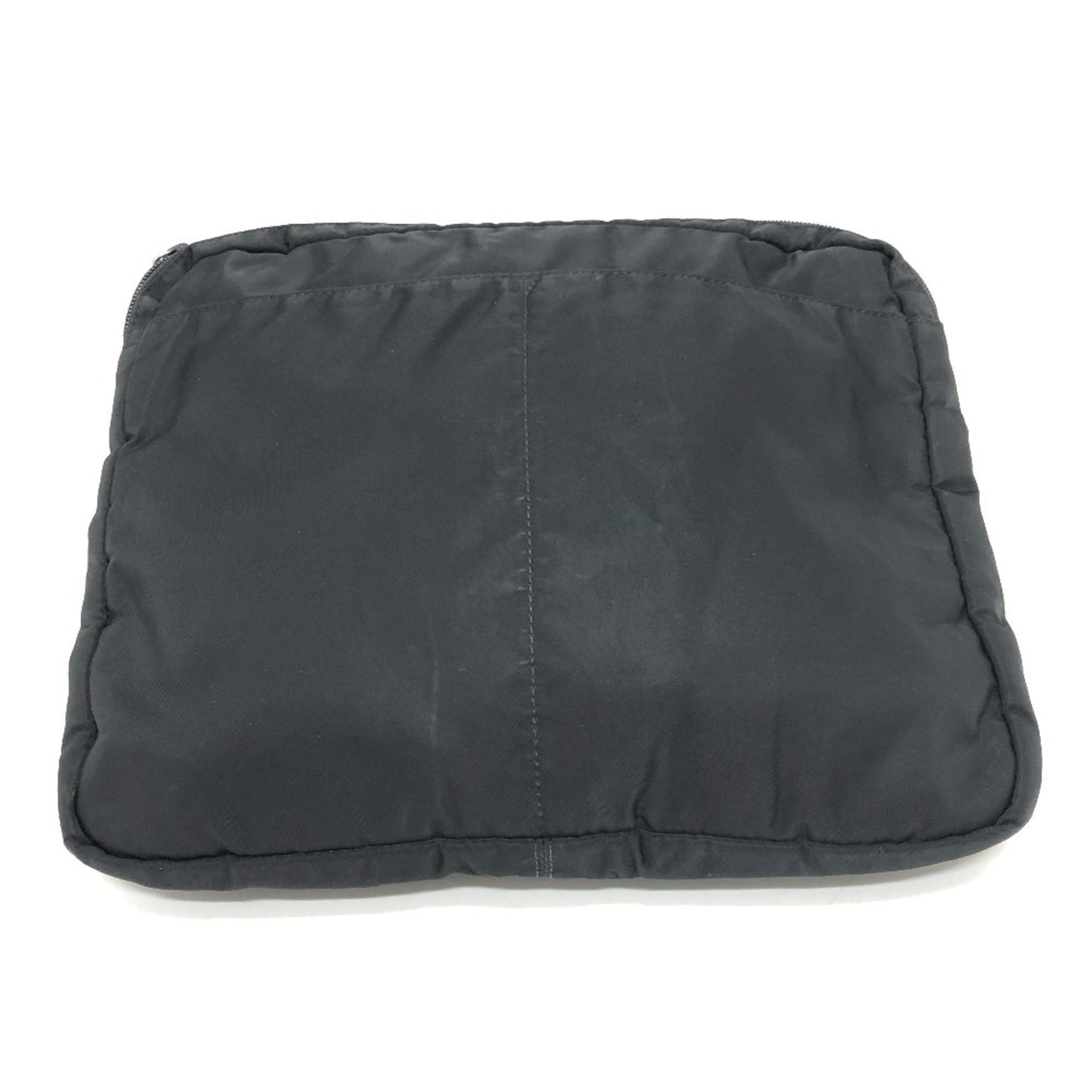 PRADA Prada Triangle Plate Second Bag Clutch Nylon Women's Black