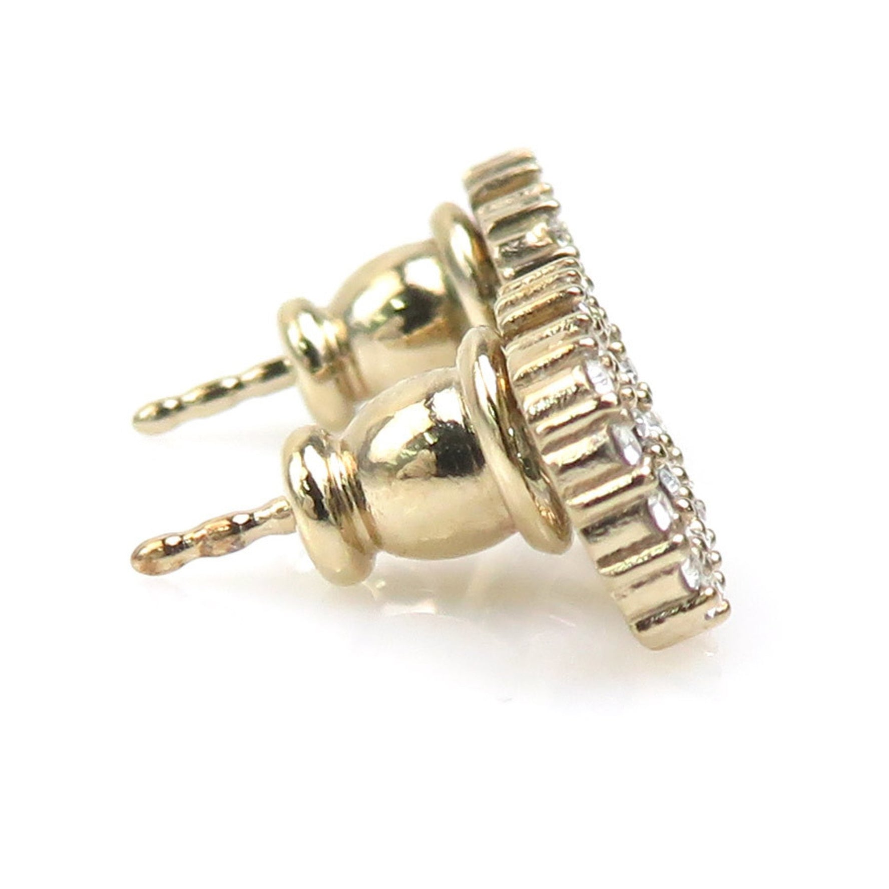 Christian Dior Metal Rhinestone Earrings, Gold