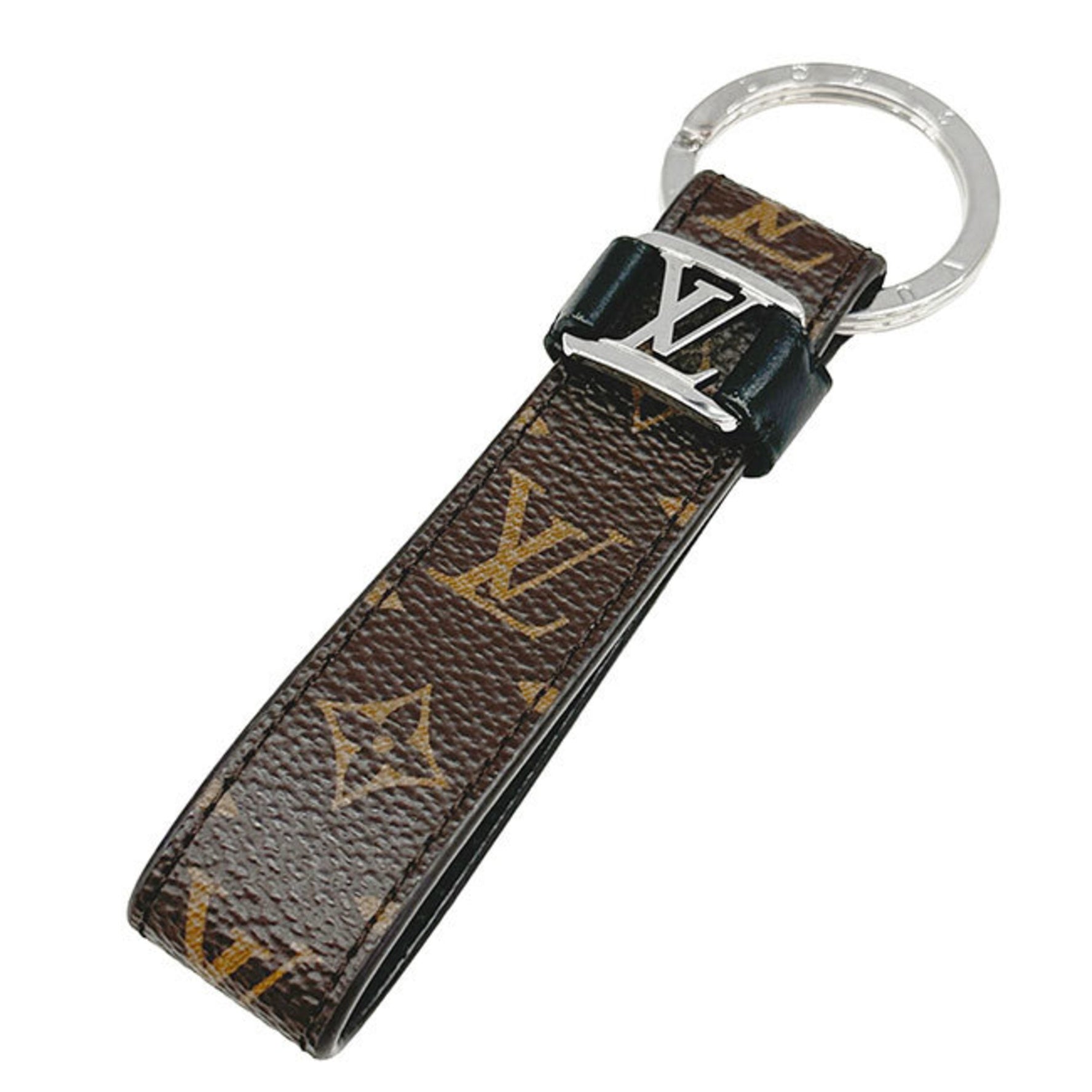 Louis Vuitton Keychain Monogram Canvas LV Dragonne Brown Keyring