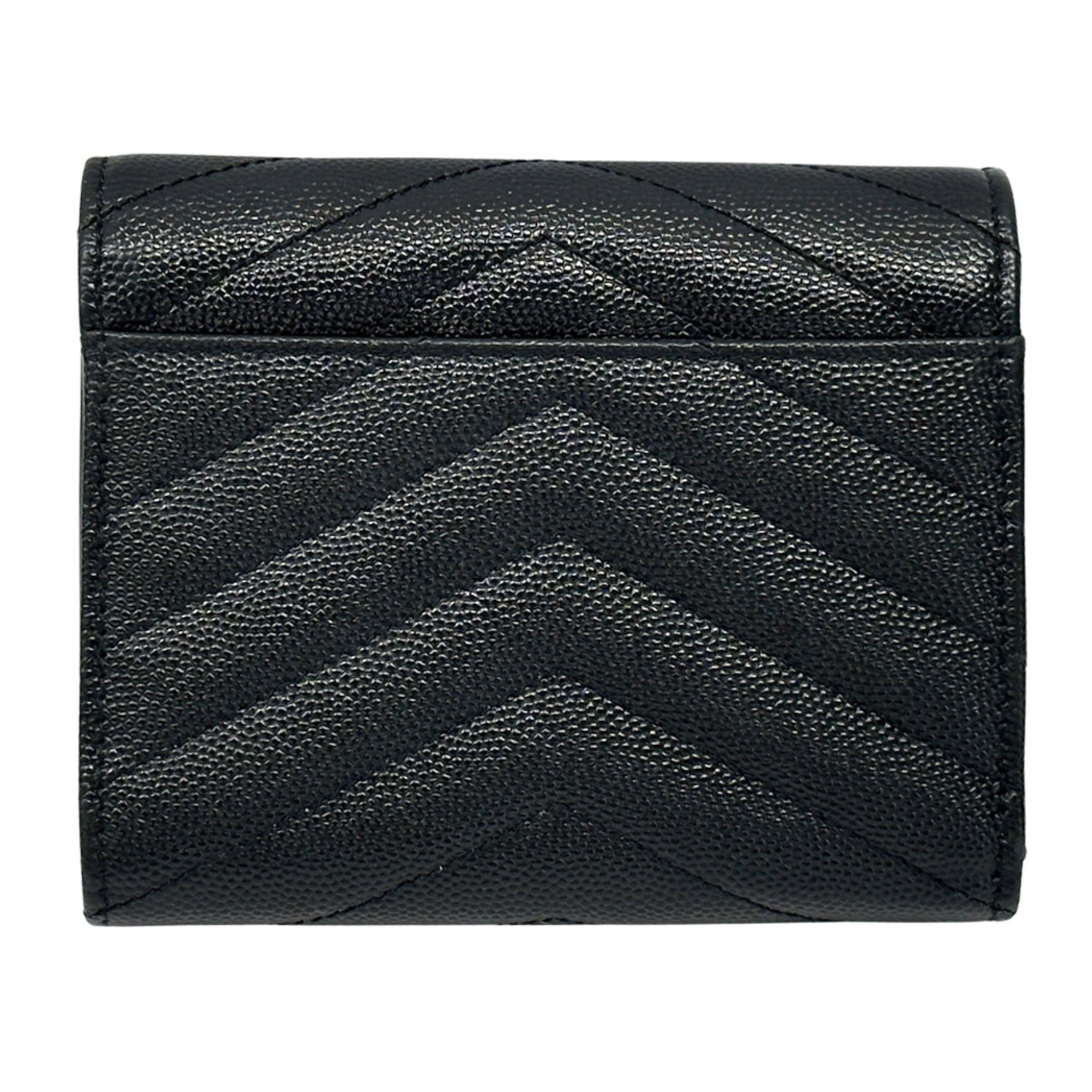 Saint Laurent SAINT LAURENT wallet brand trifold leather gold hardware compact quilted mini