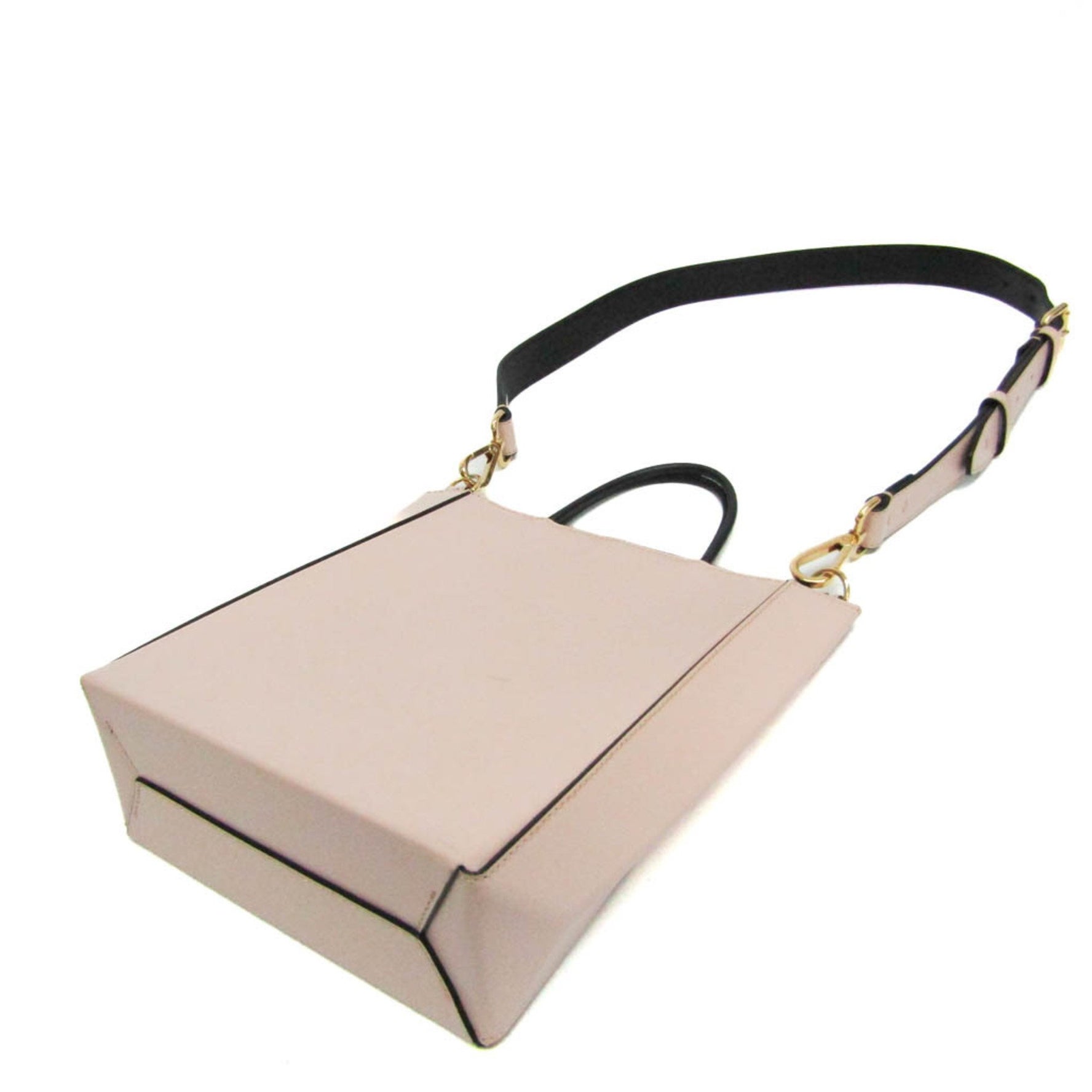 Fendi Shopping Bag Small Logo Leather Handbag,Shoulder Bag Black,Light Beige,Light Pink