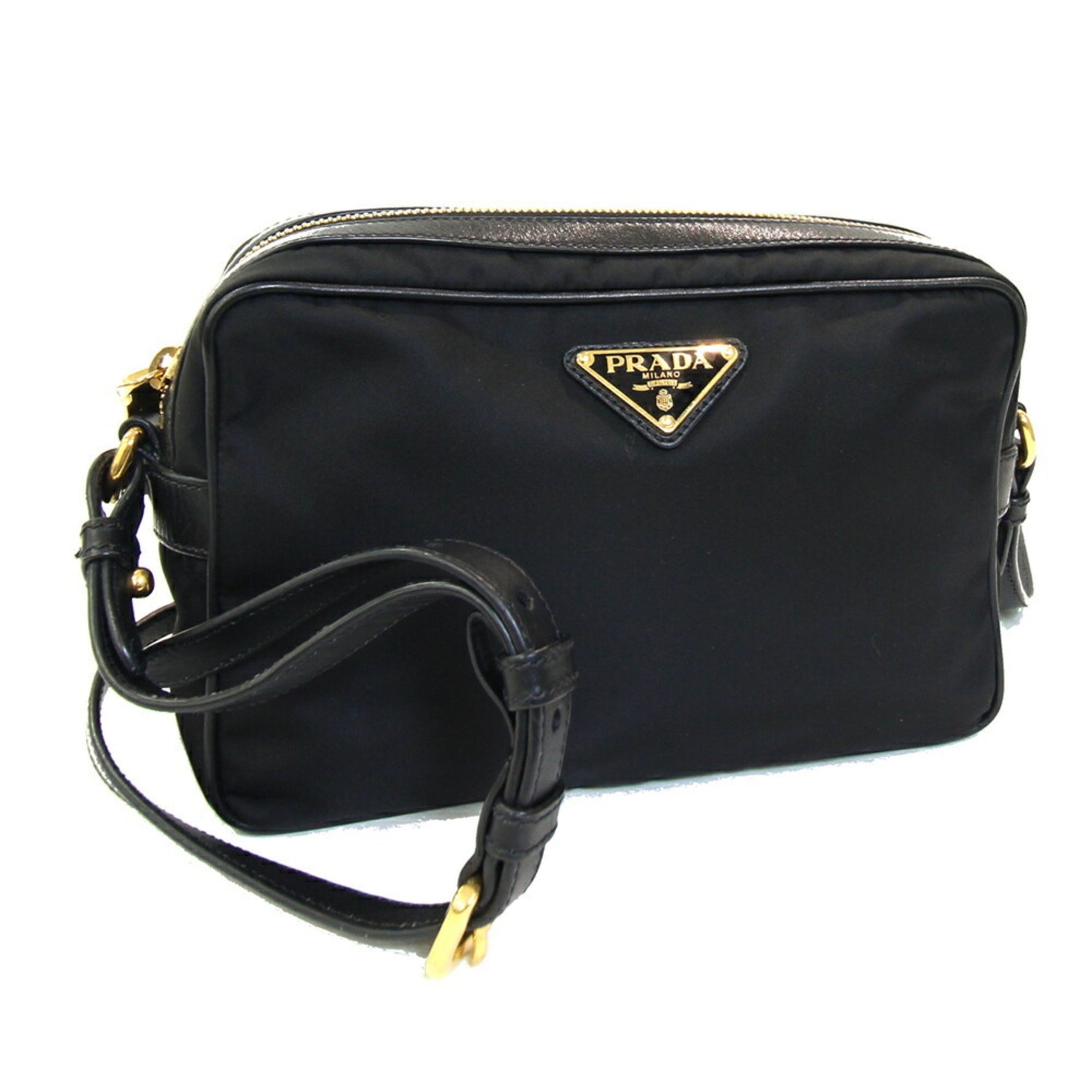 Prada Shoulder Bag Nylon Leather Pochette