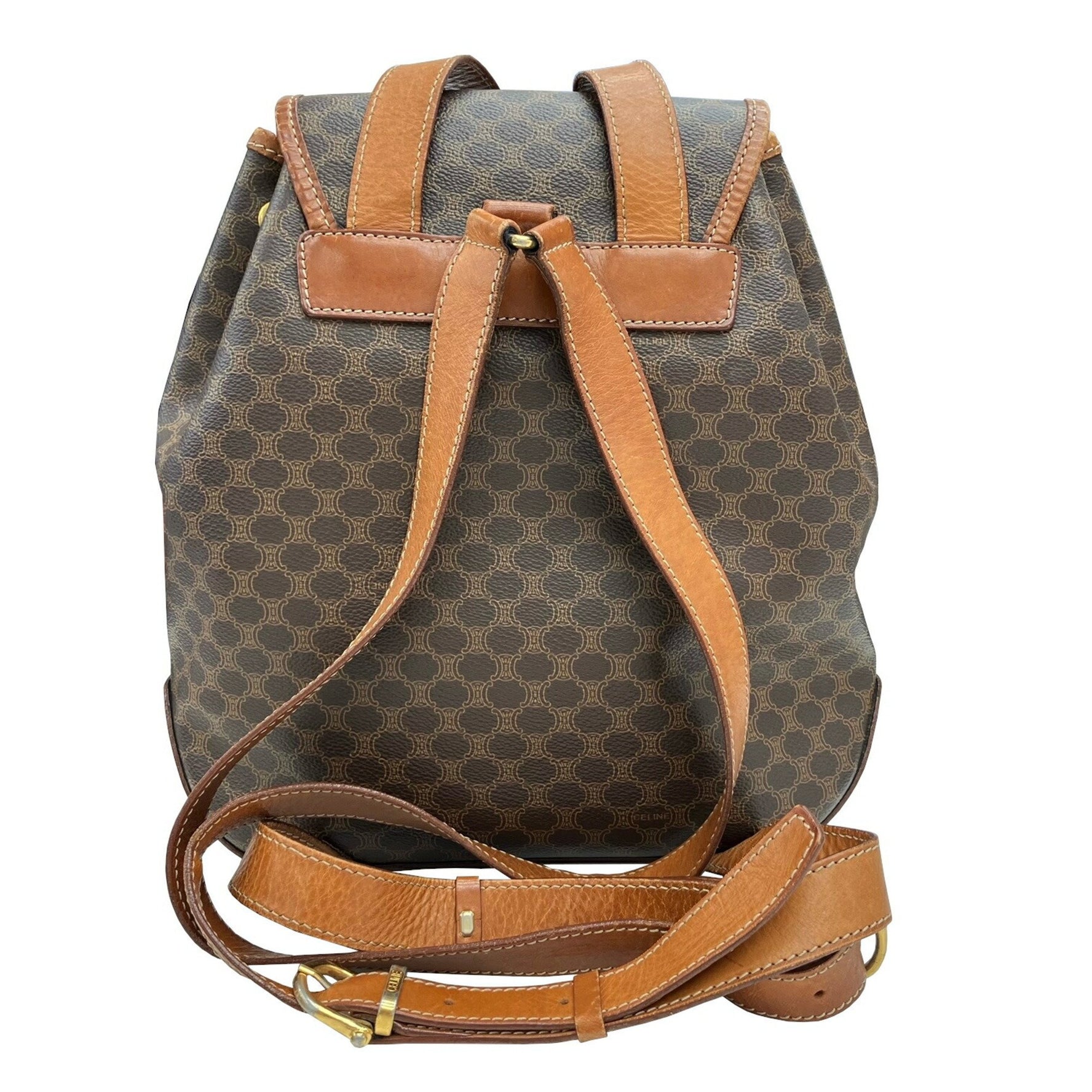 CELINE Macadam Pattern Backpack in Leather