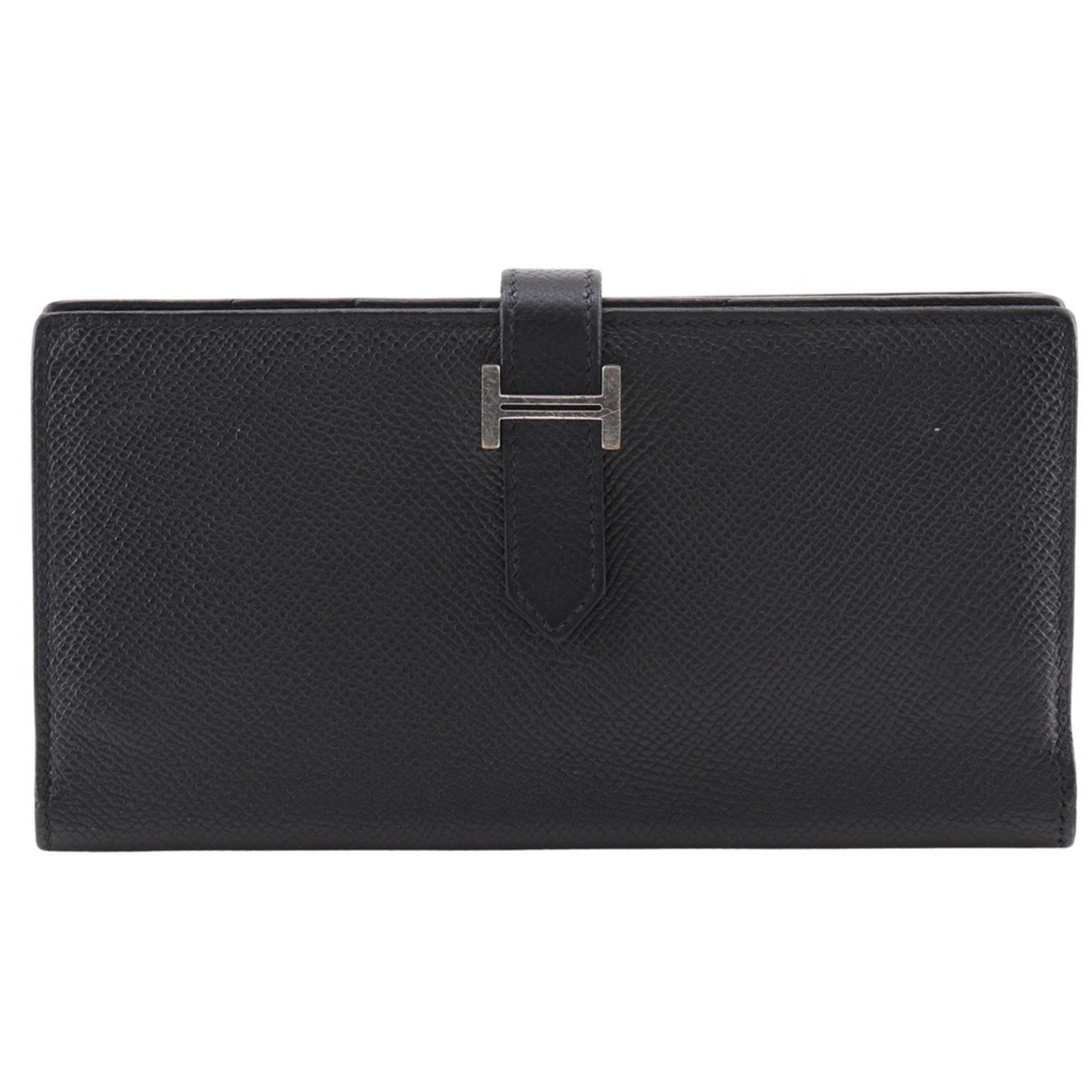 Hermes Bearn Long Wallet Cushvel 2011 / □O Belt Clasp Bean Unisex