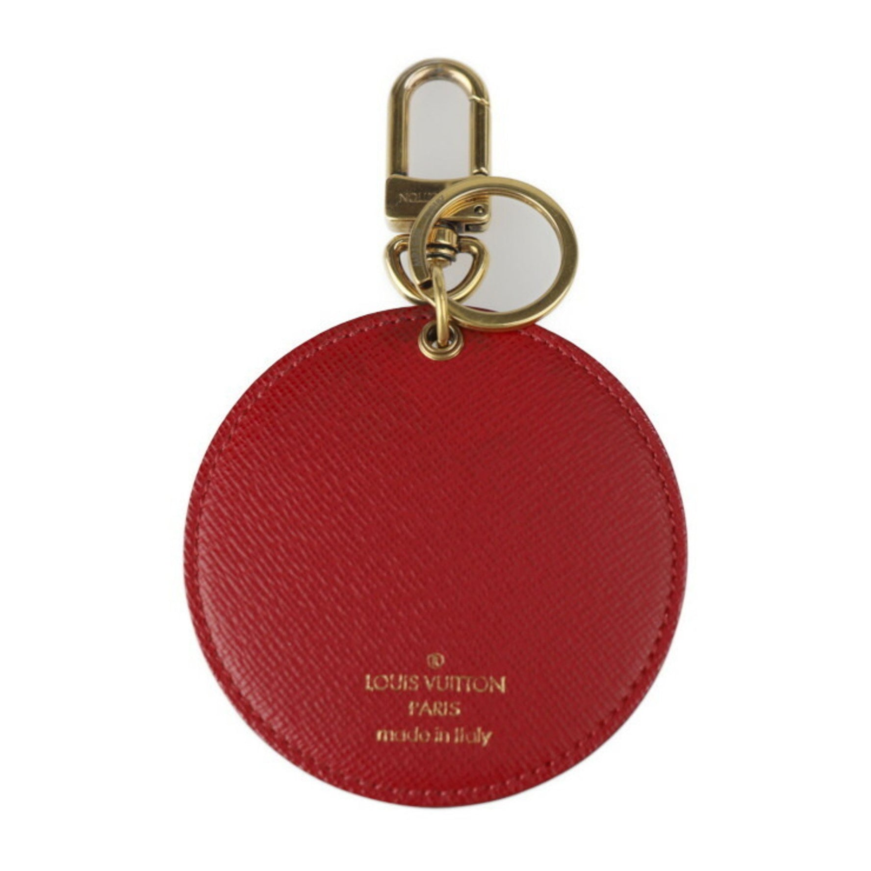 Louis Vuitton Portocre Illustre Keychain Monogram Canvas Leather Brown Red Gold Hardware Kansai Yamamoto Kabuki Key Ring Bag Charm
