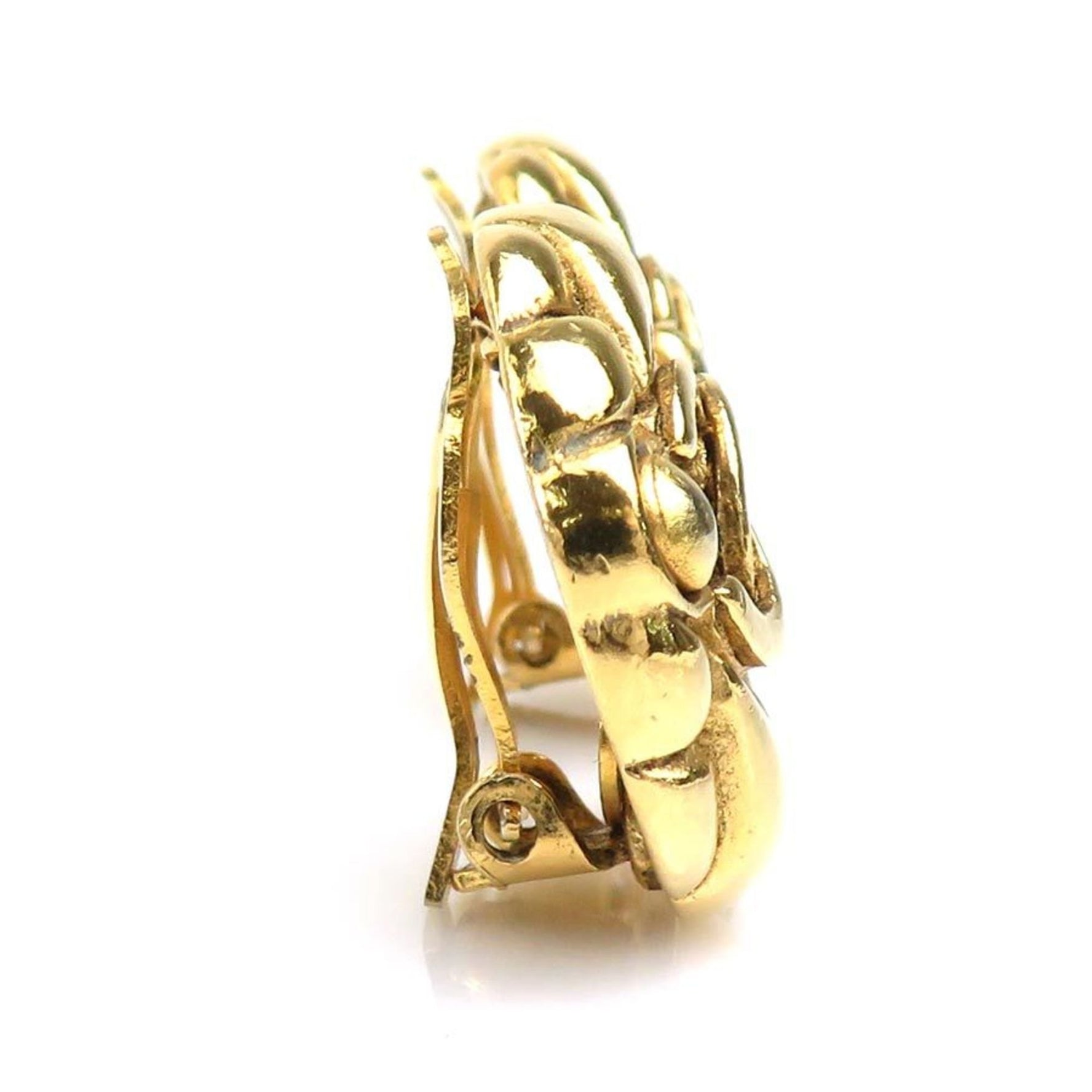 CHANEL Coco Mark Metal Earrings
