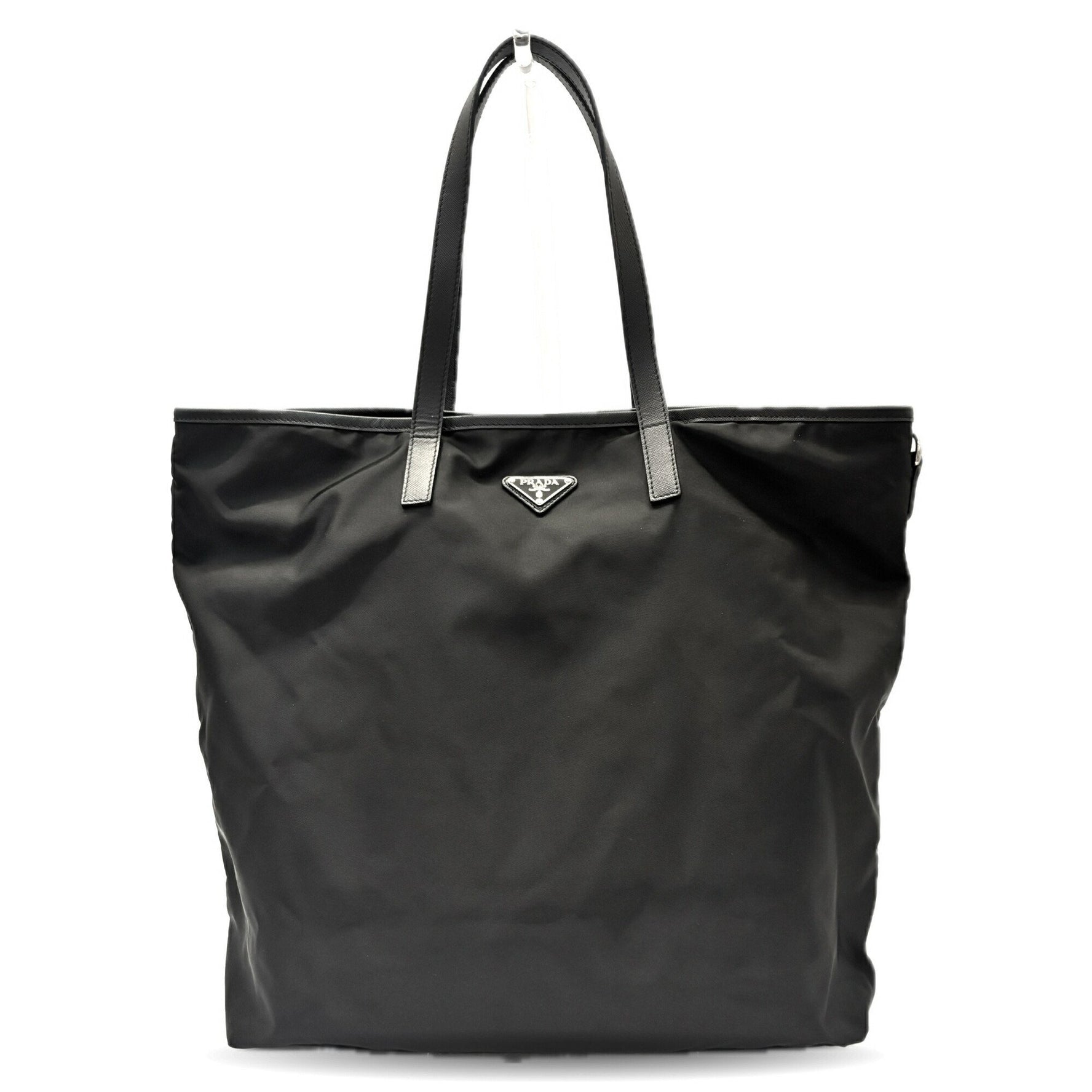 Prada Tote Bag Tessuto Nylon x Leather Handbag Show Model Triangle