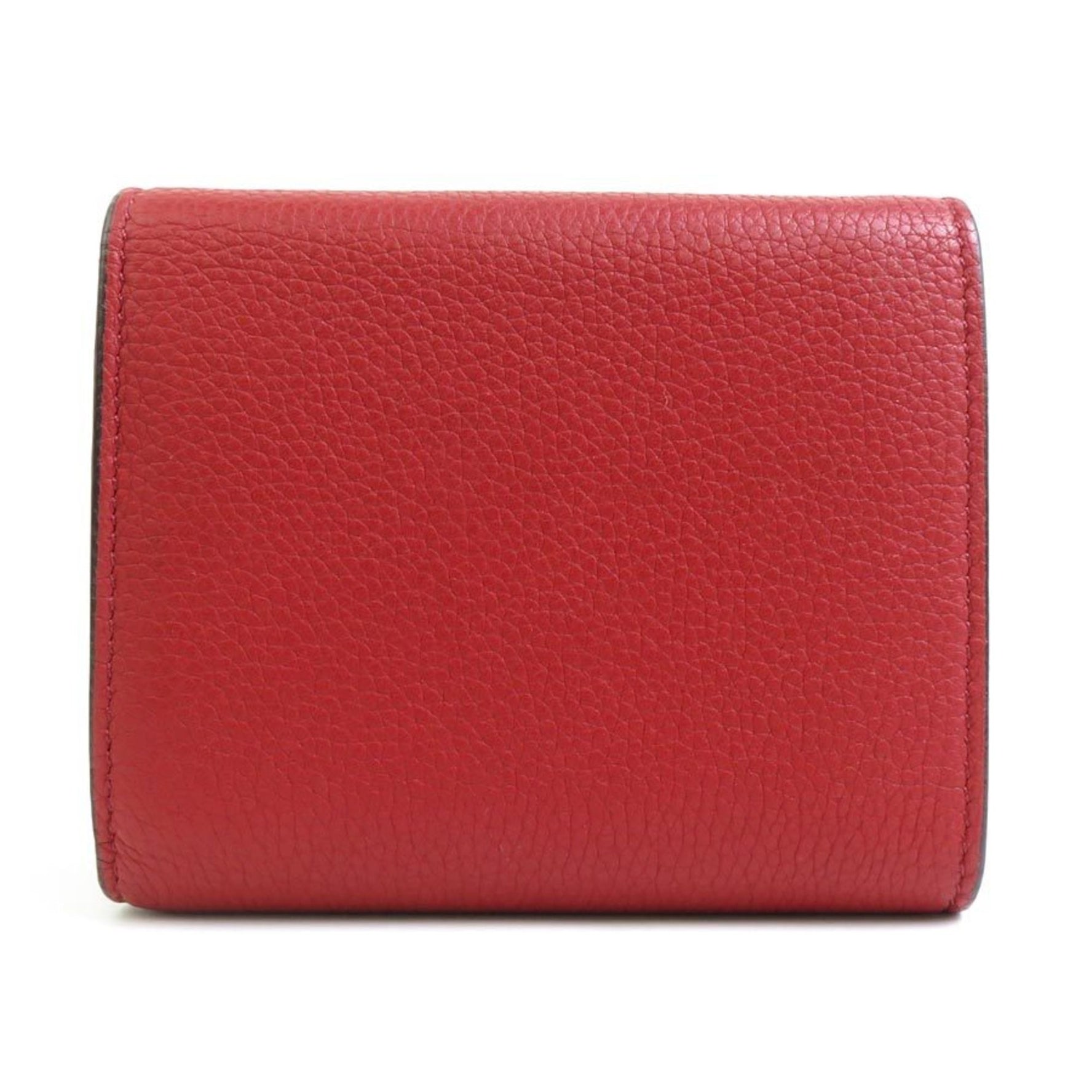 CELINE Small Folded Multi-Function Tri-Fold Wallet Leather Red