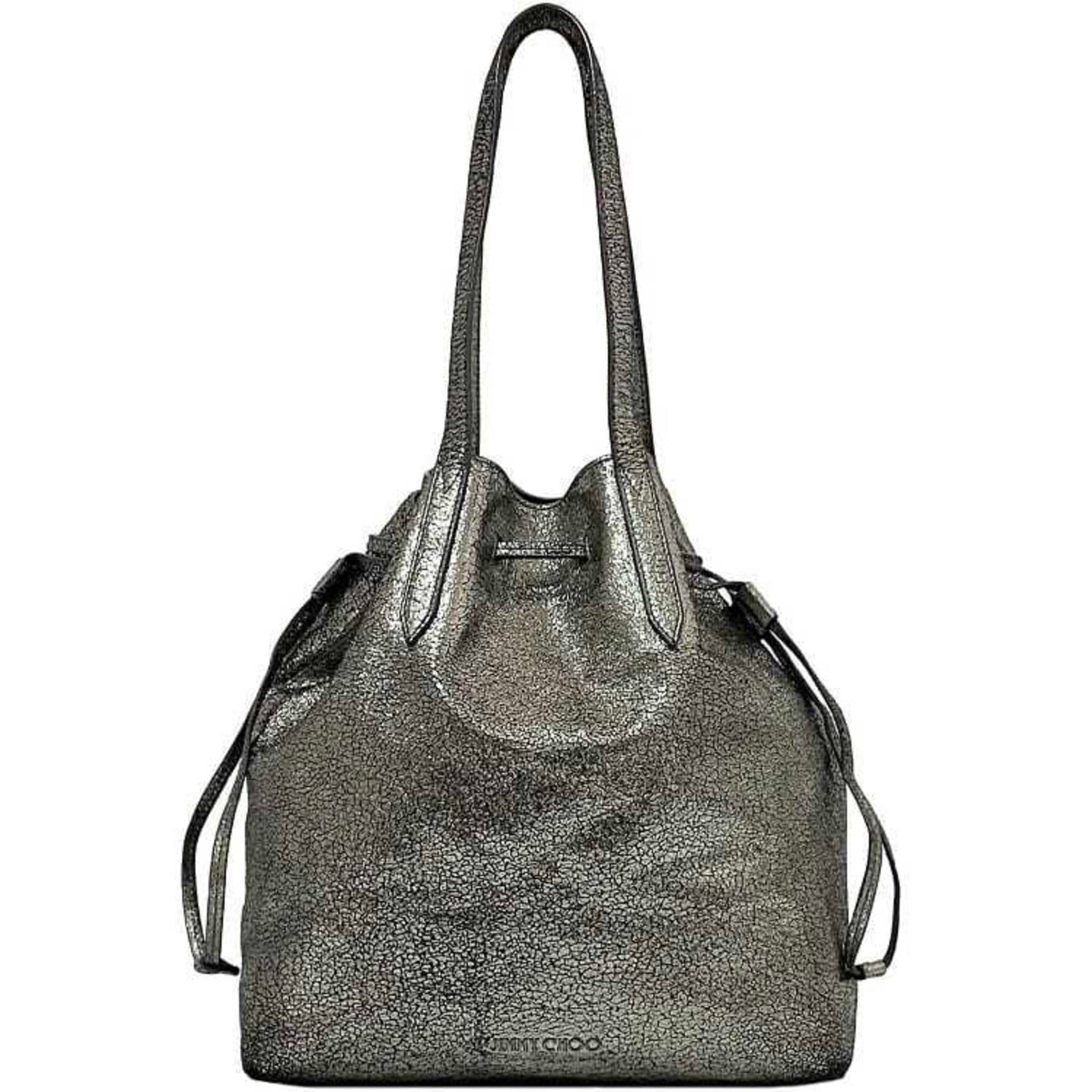Jimmy Choo Tote Bag Metallic Silver Leather