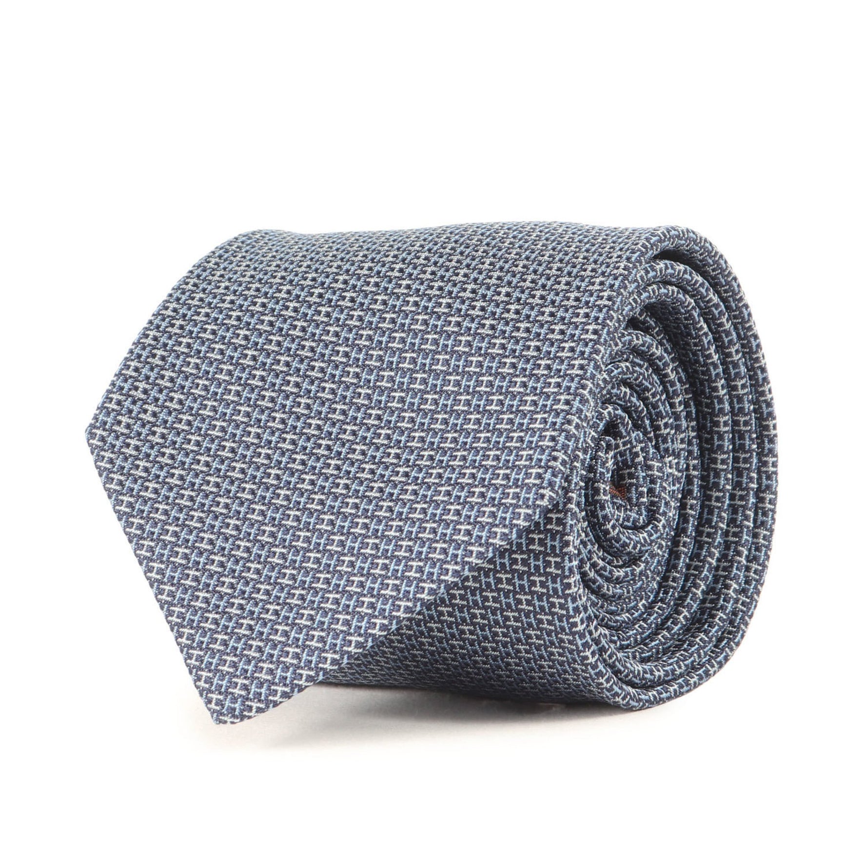 HERMES H Jacquard Silk Tie Made in France