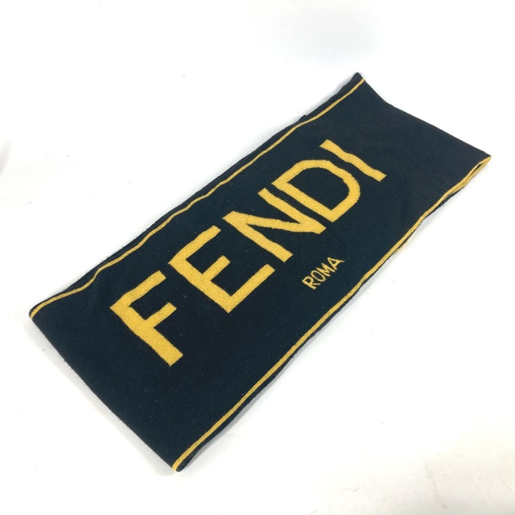 FENDI Bicolor Wool Scarf Black