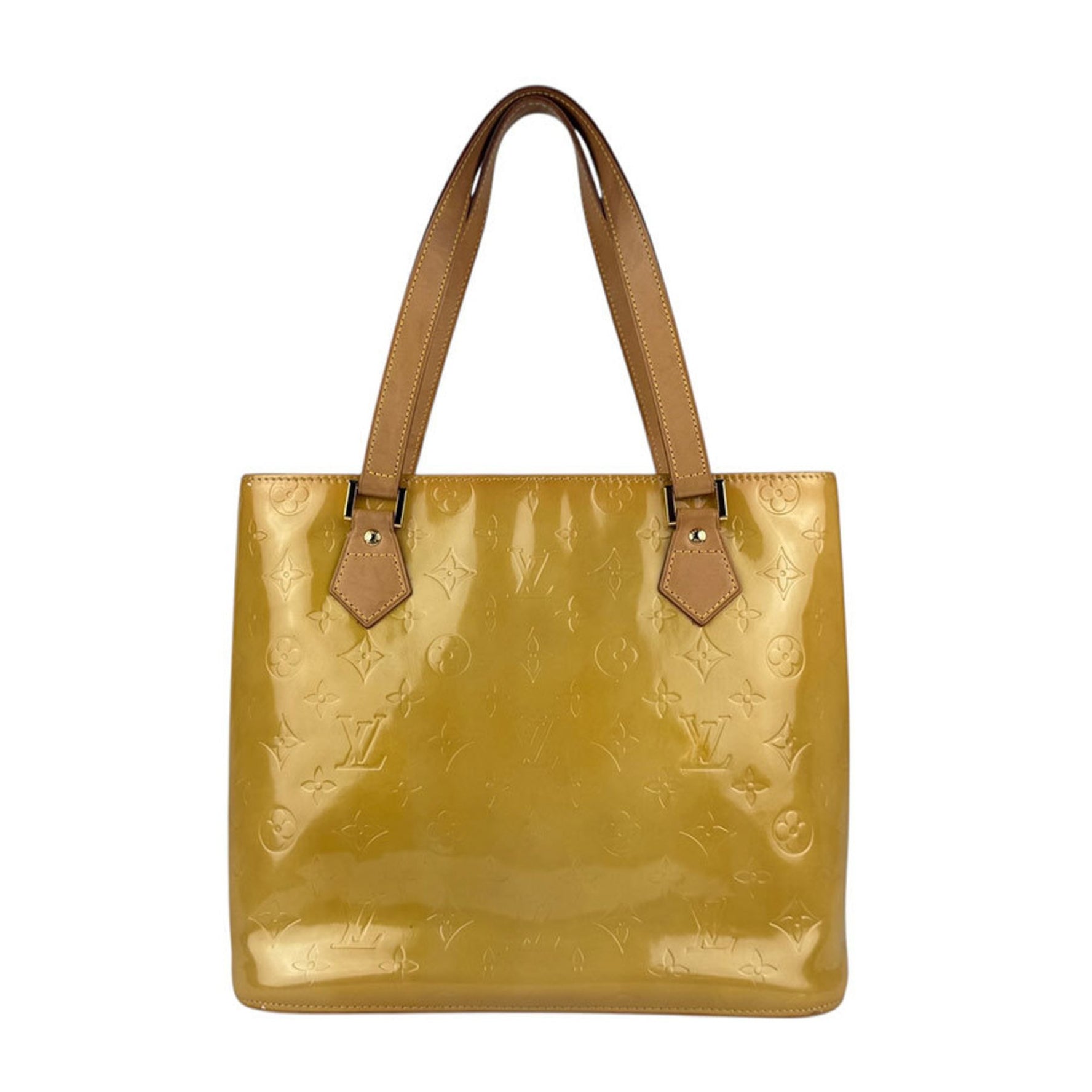 Louis Vuitton Handbag Monogram Vernis Houston Patent Leather Gold