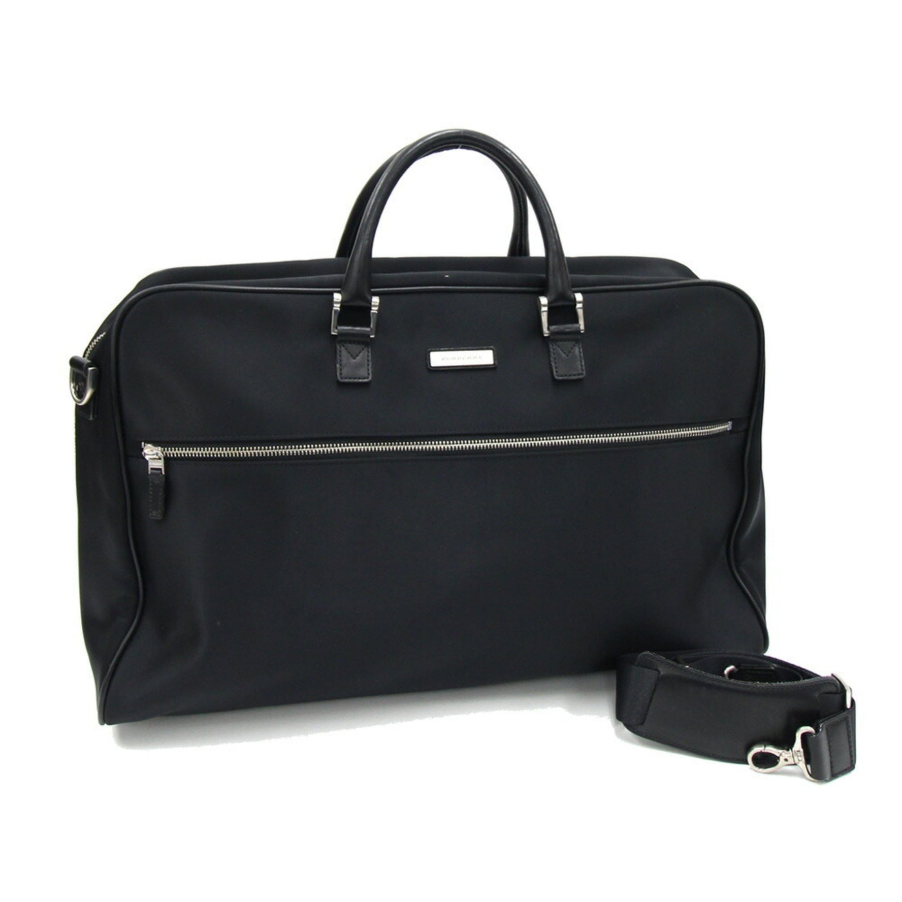 Burberry Boston Bag Nylon Leather Shoulder Nova Check