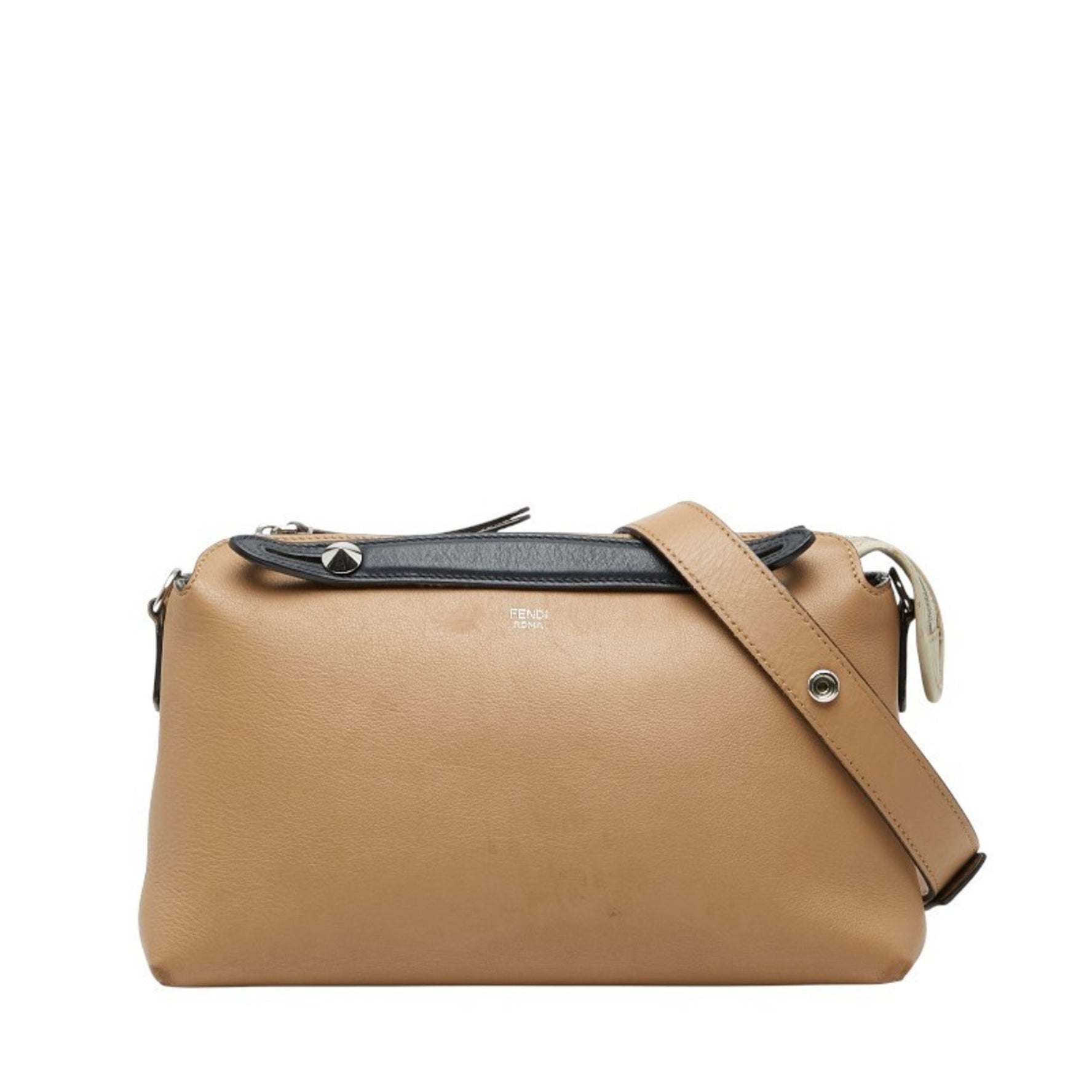 Fendi By the Way Medium Handbag/Shoulder Bag, Beige/Black Leather