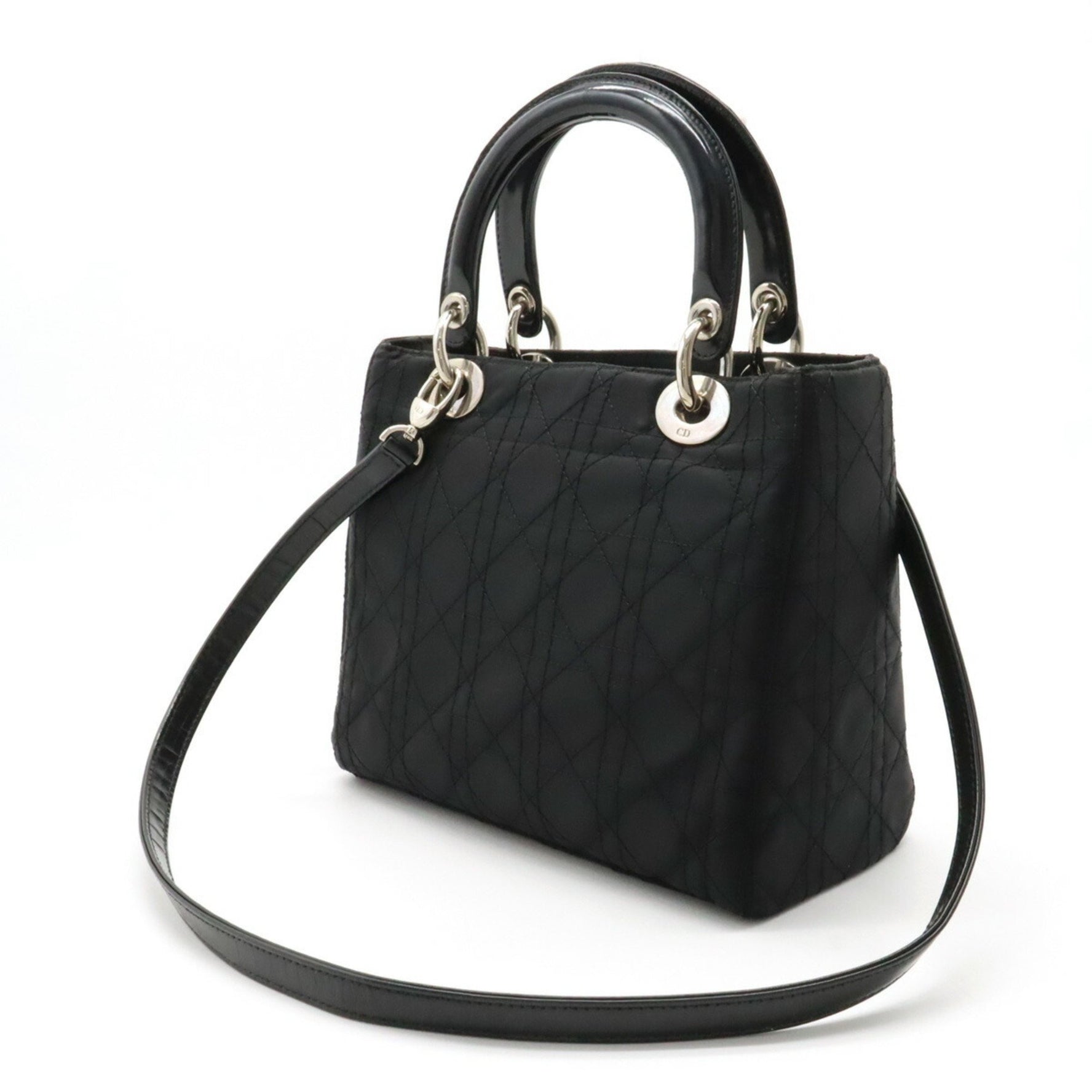 Christian Dior Lady Cannage Handbag Shoulder Bag Nylon