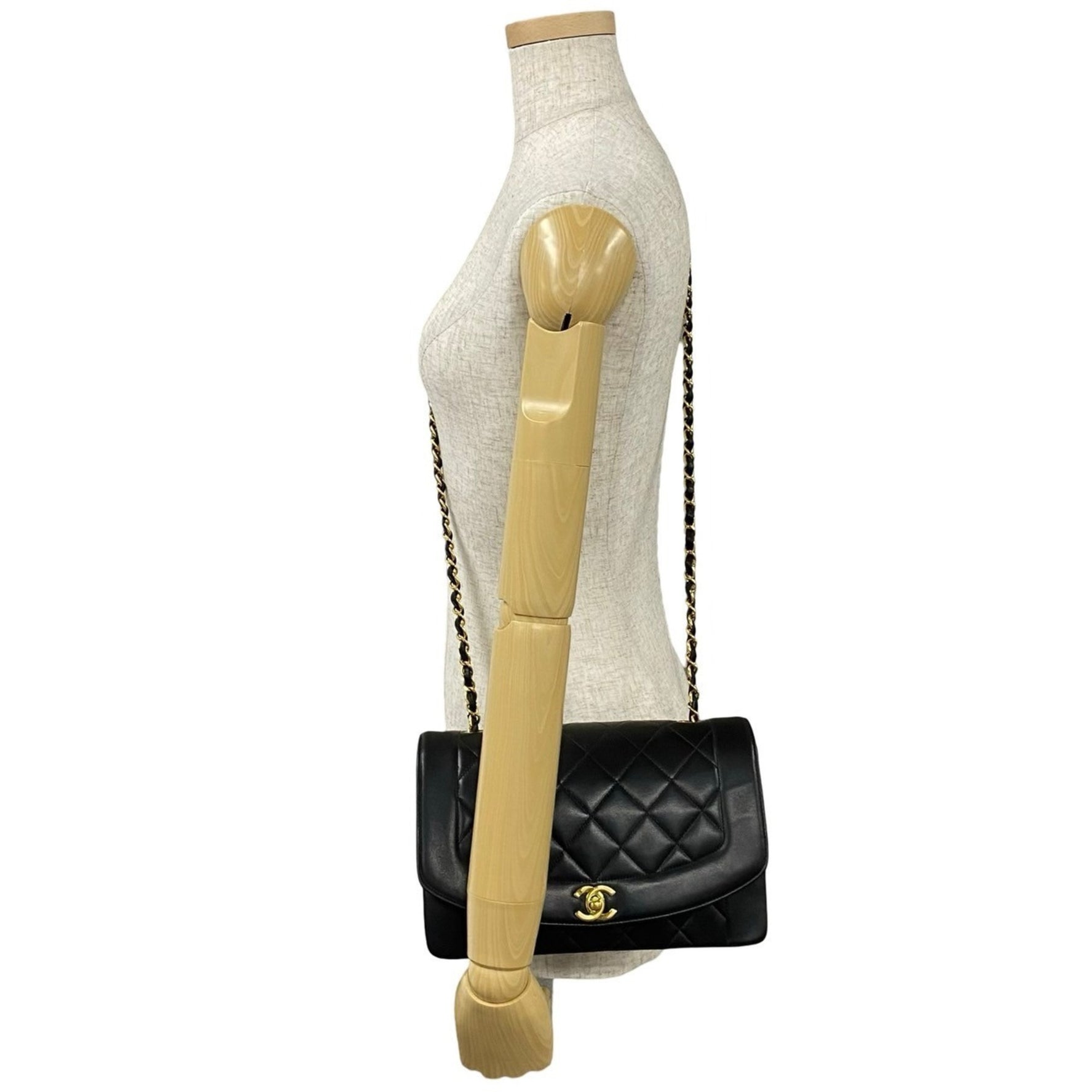 CHANEL Diana Flap Coco Mark Lambskin Chain Shoulder Bag, 558-7