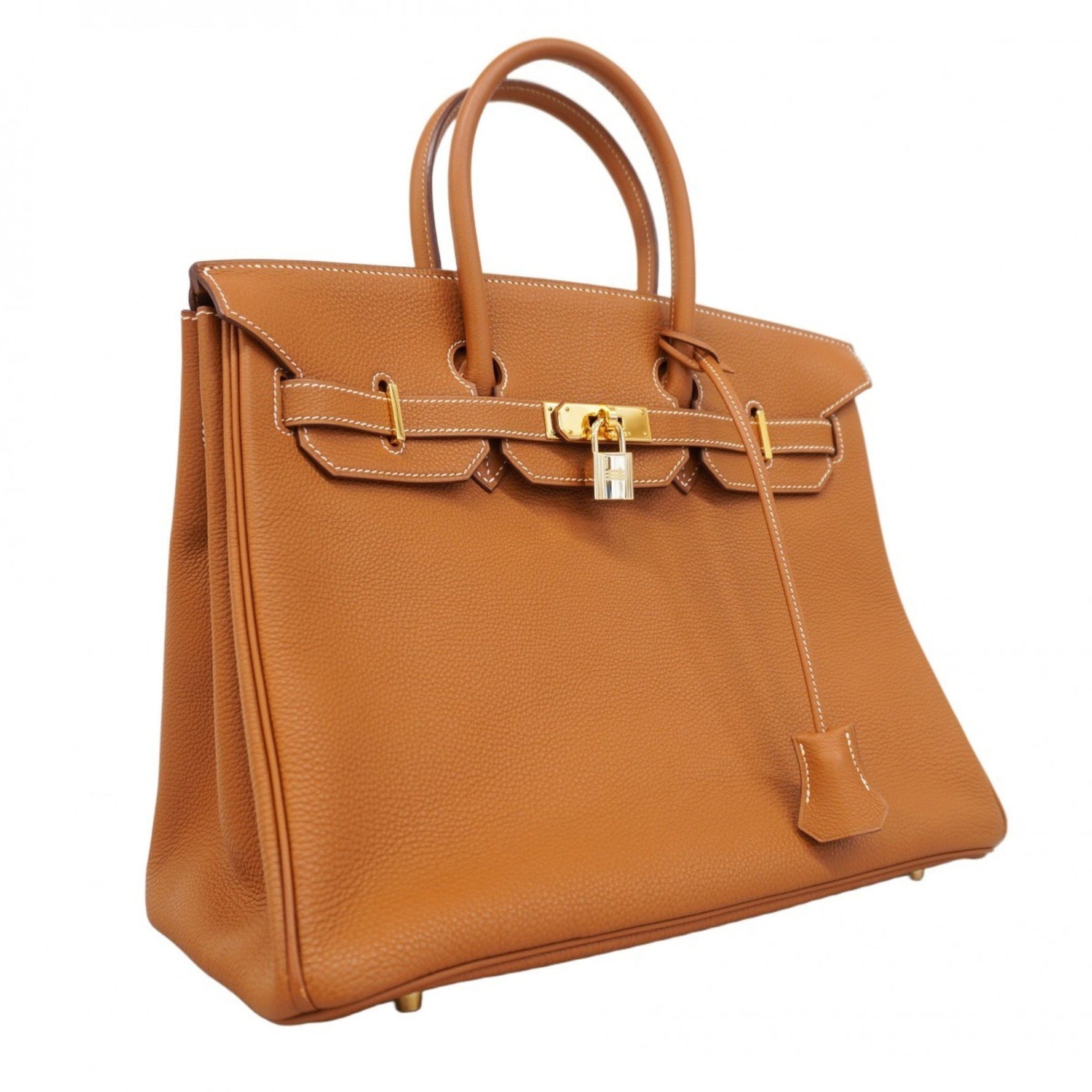 Hermes Birkin 35 Togo Gold Handbag with H Stamp for Women