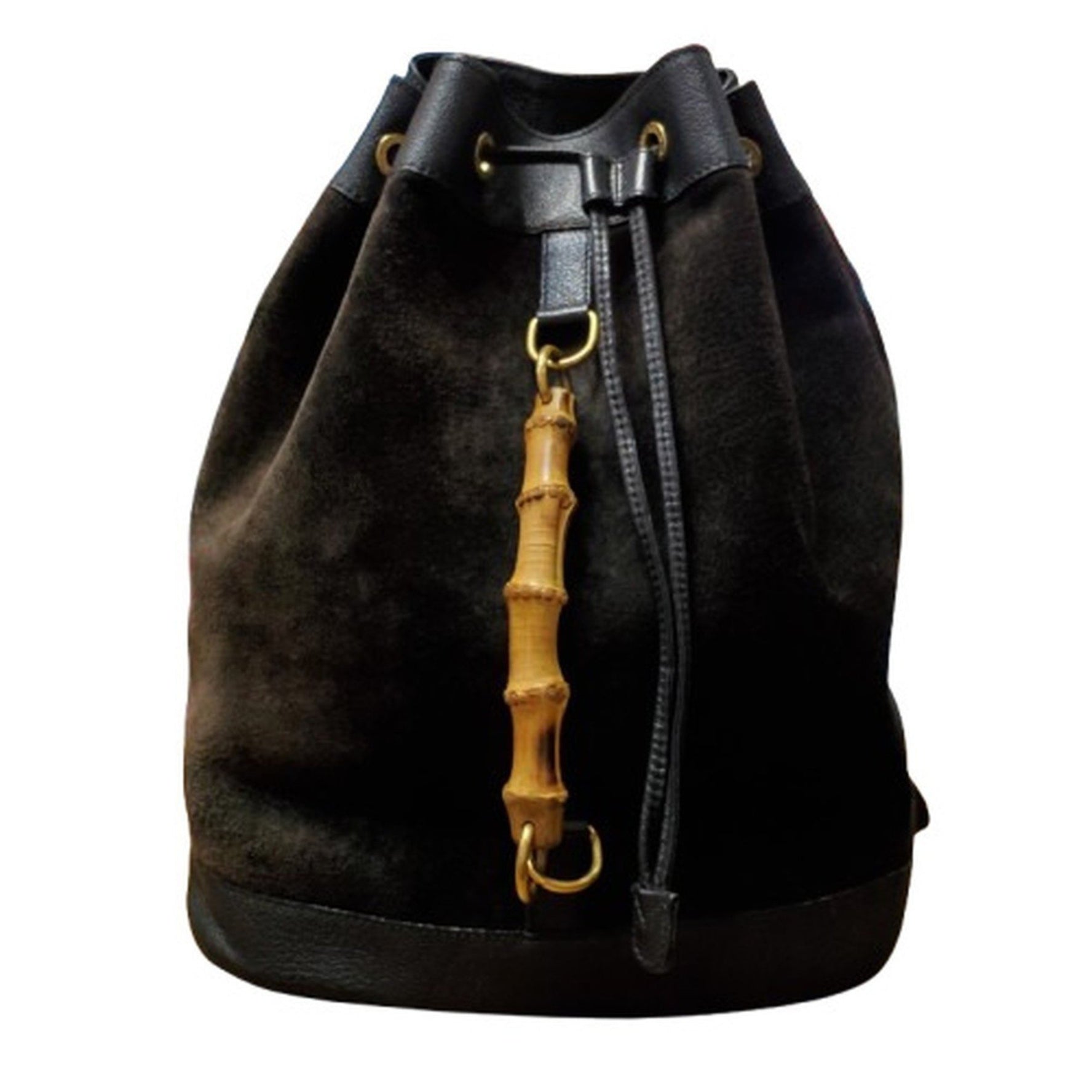 GUCCI Suede Leather Bamboo 003.2855 Backpack Kaizuka Store