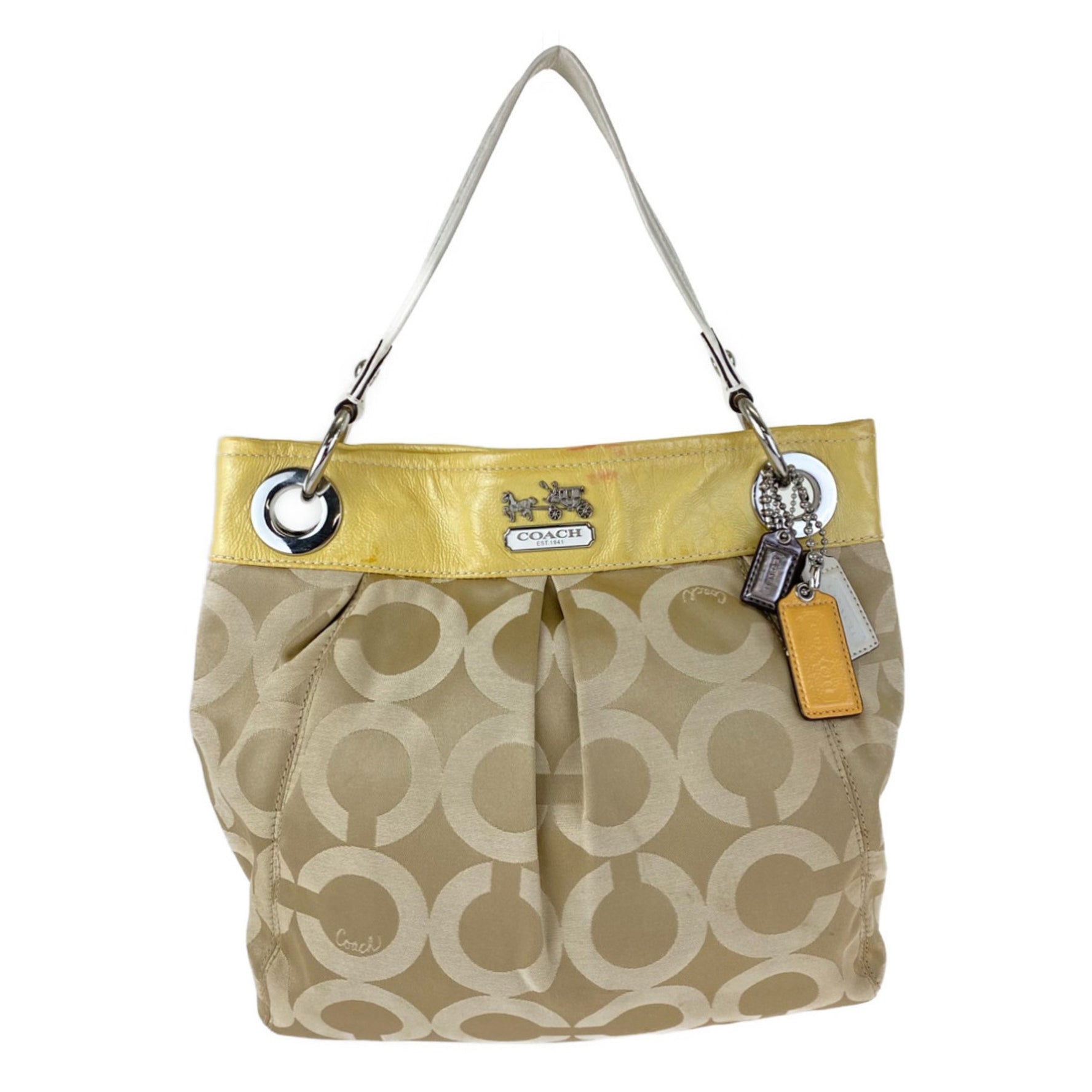 COACH Op Art crossbody canvas enamel hobo shoulder bag handbag